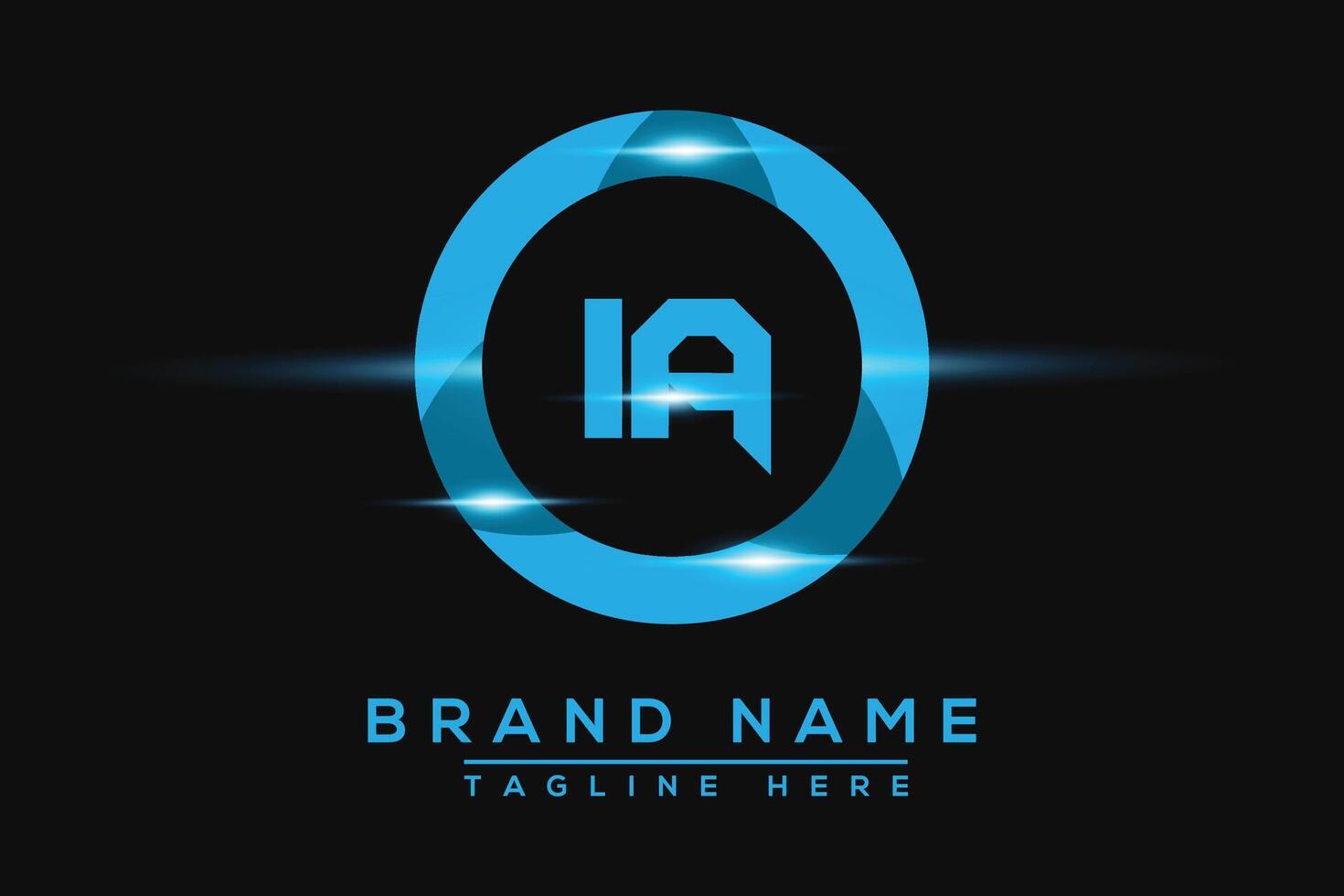 IA Blue logo Design. Vector logo design for business.