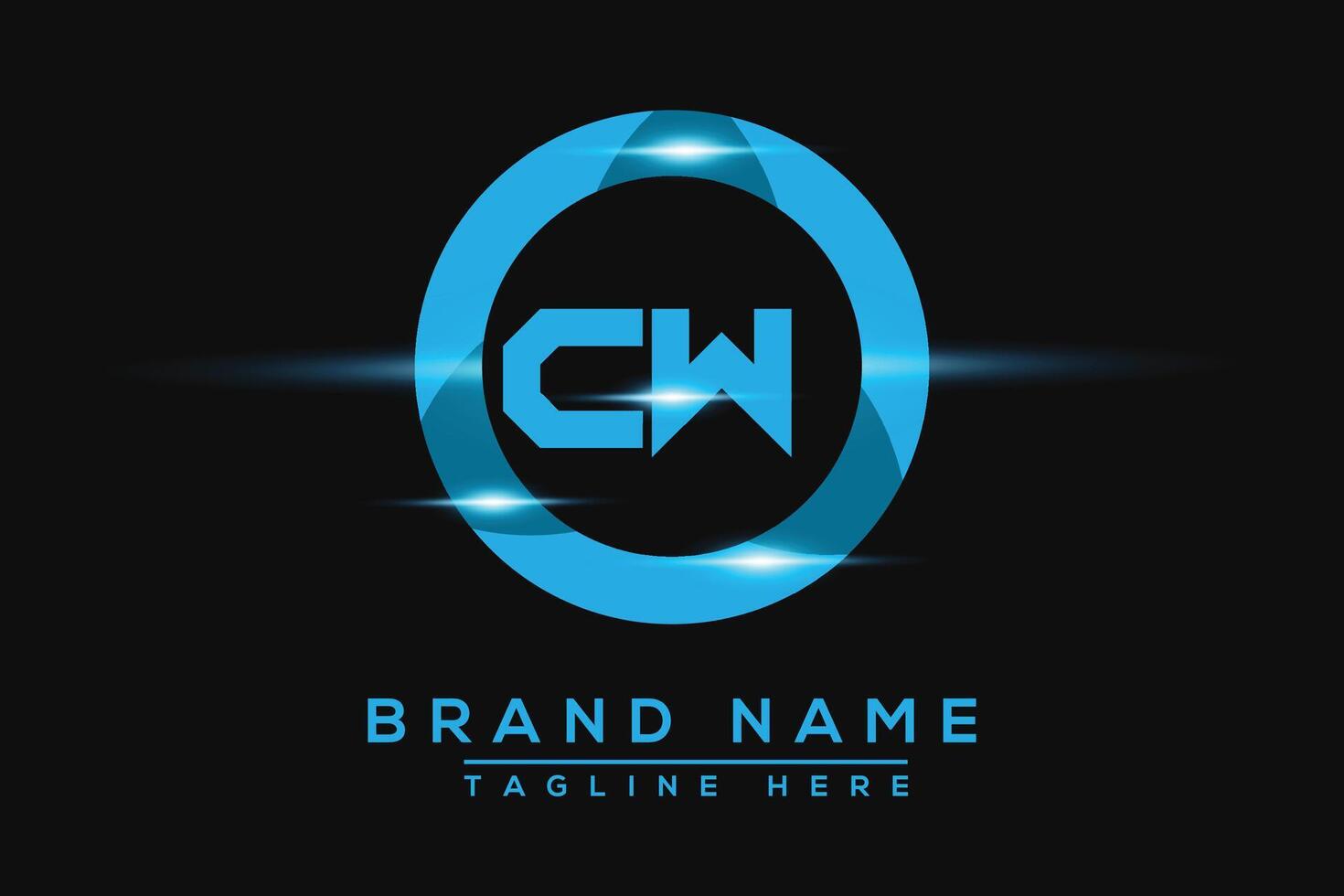 CW Blue logo Design. Vector logo design for business.