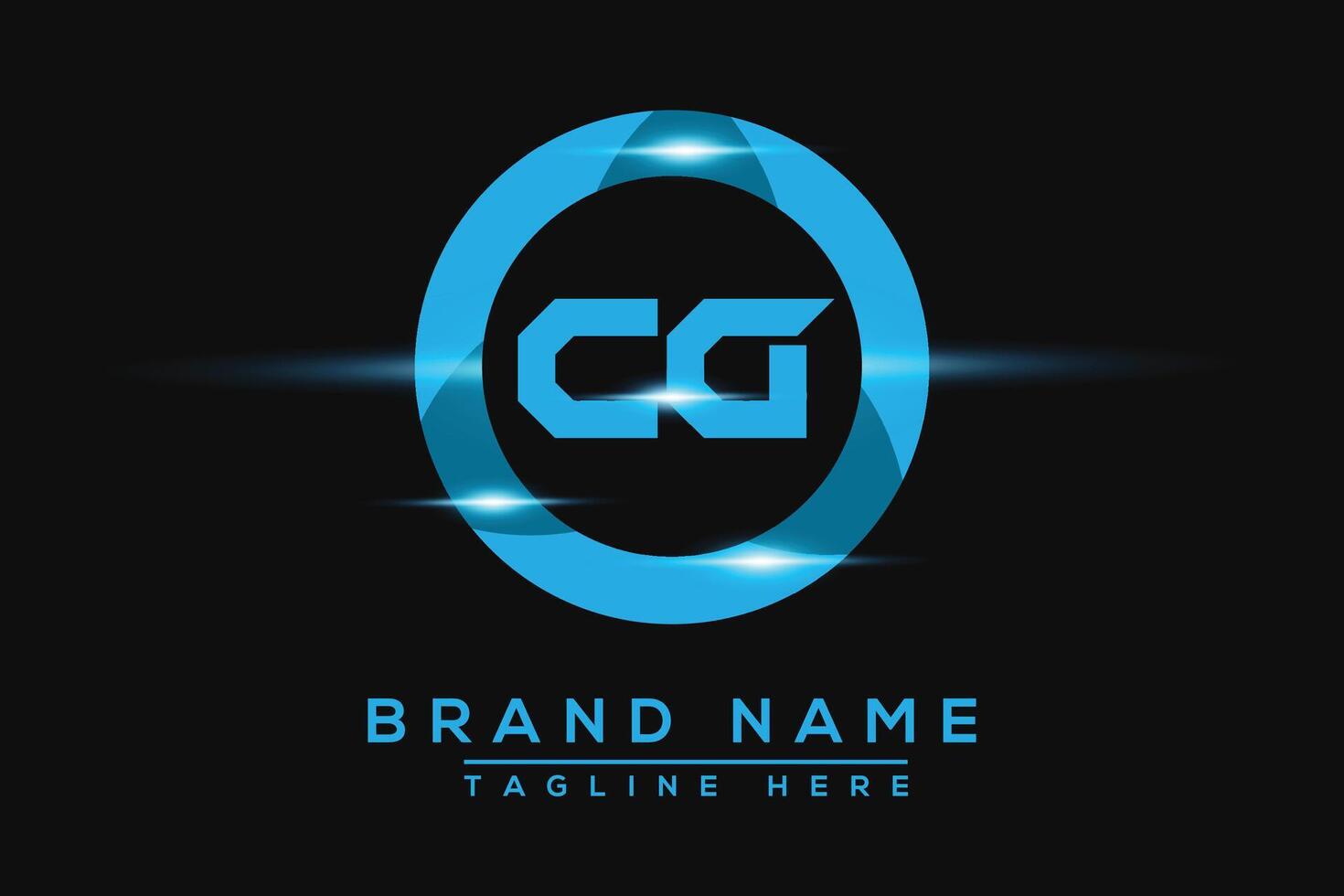 CG Blue logo Design. Vector logo design for business.