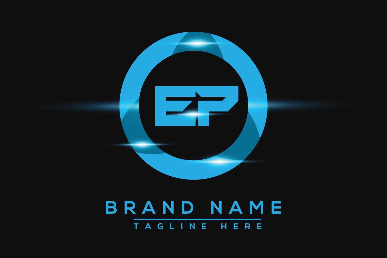 EP Blue logo Design. Vector logo design for business.