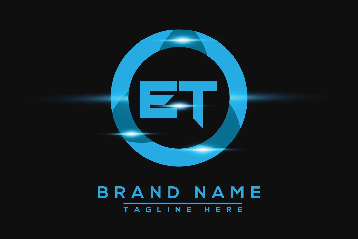 ET Blue logo Design. Vector logo design for business.
