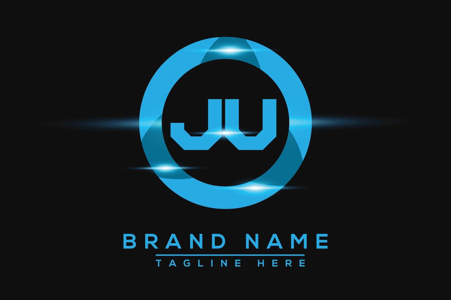 JU Blue logo Design. Vector logo design for business.