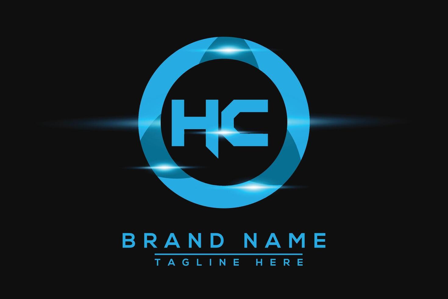 HC Blue logo Design. Vector logo design for business.