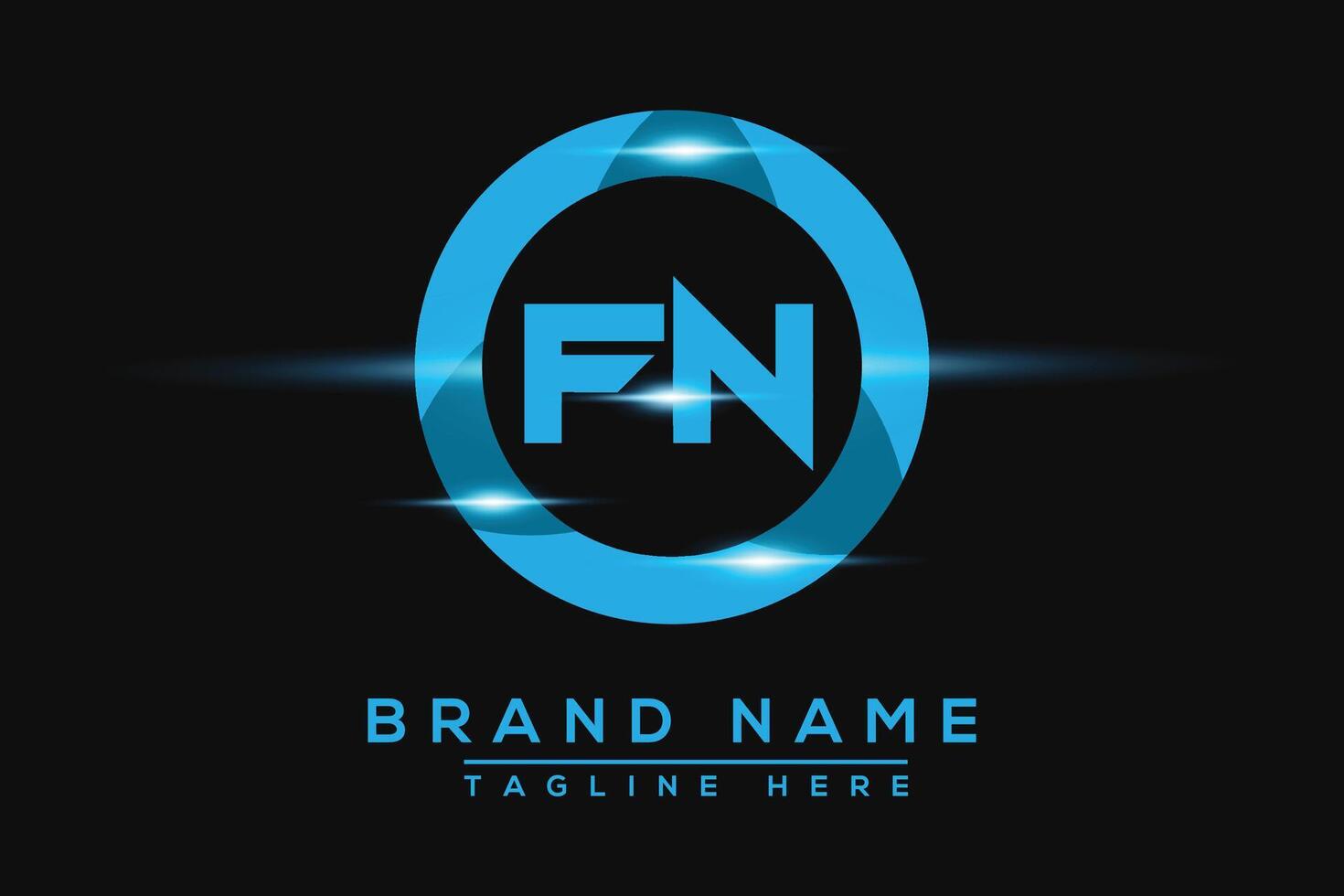 FN Blue logo Design. Vector logo design for business.