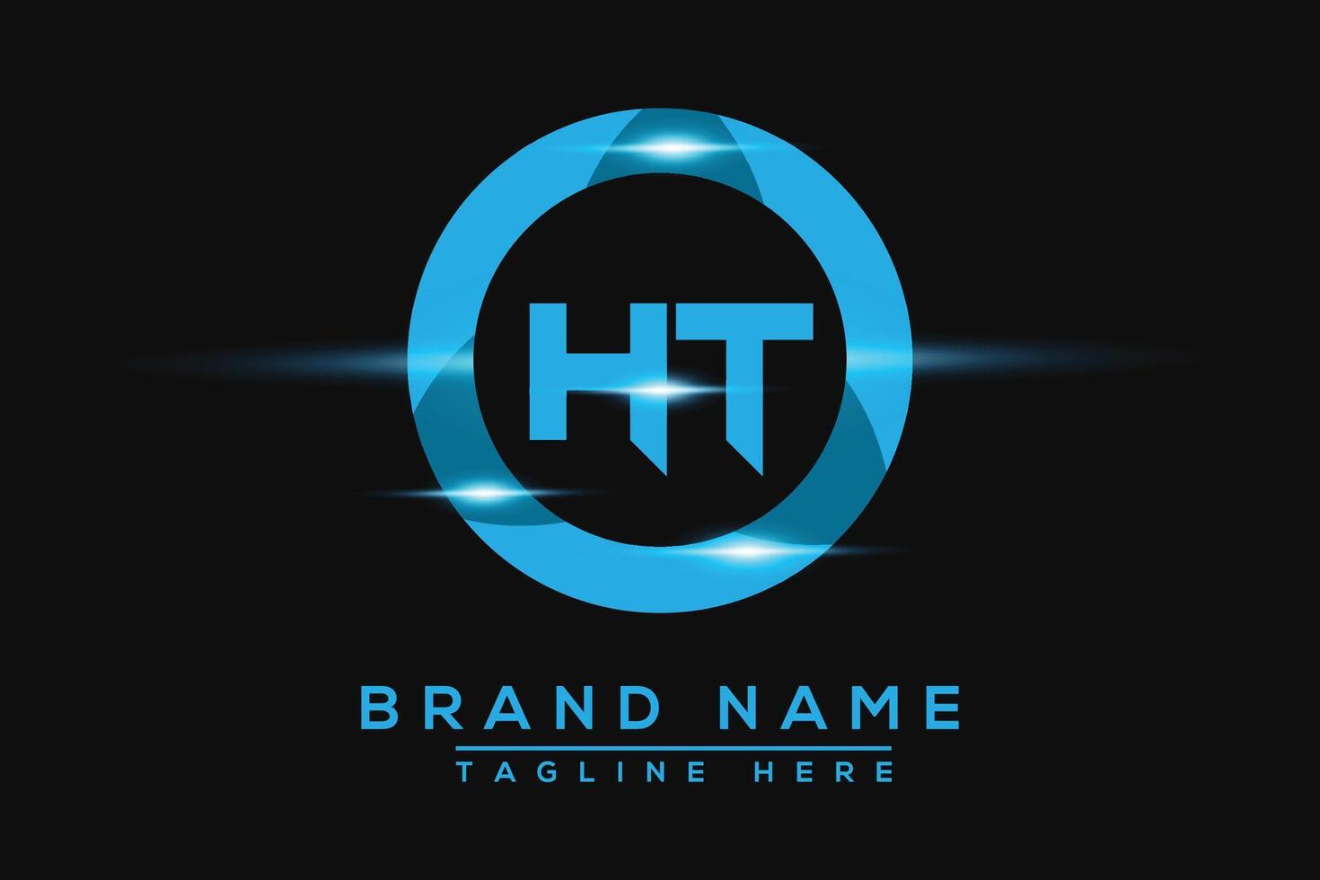 HT Blue logo Design. Vector logo design for business.