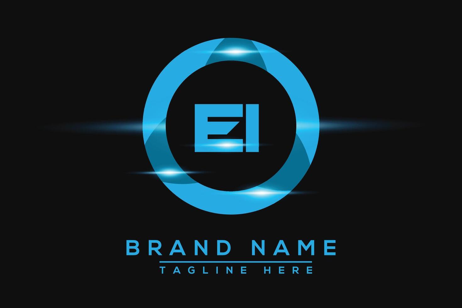 EI Blue logo Design. Vector logo design for business.