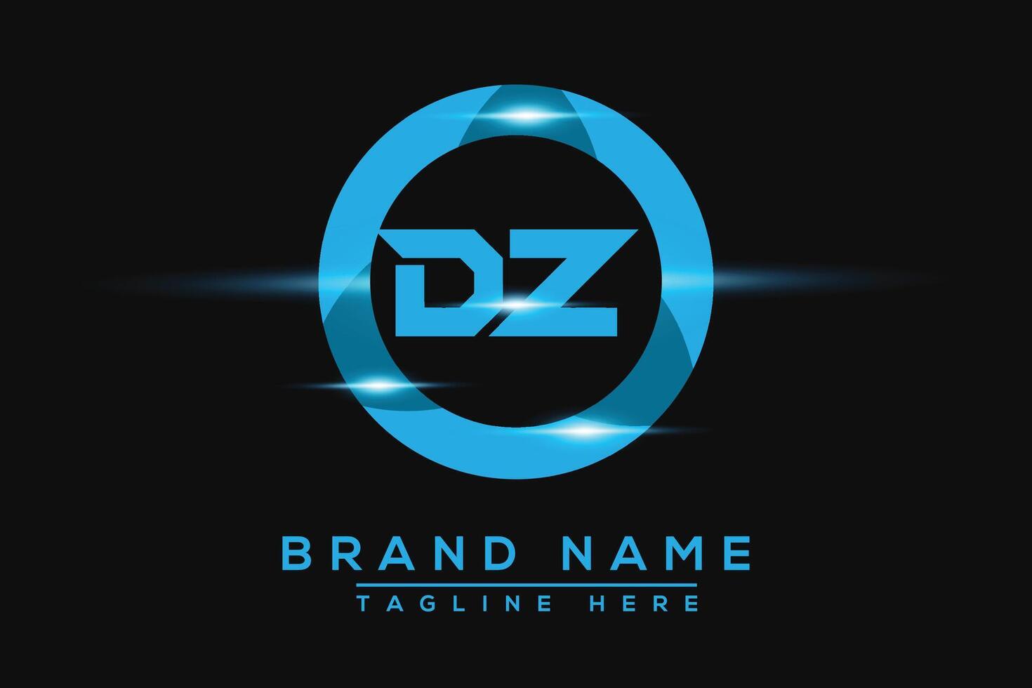 DZ Blue logo Design. Vector logo design for business.