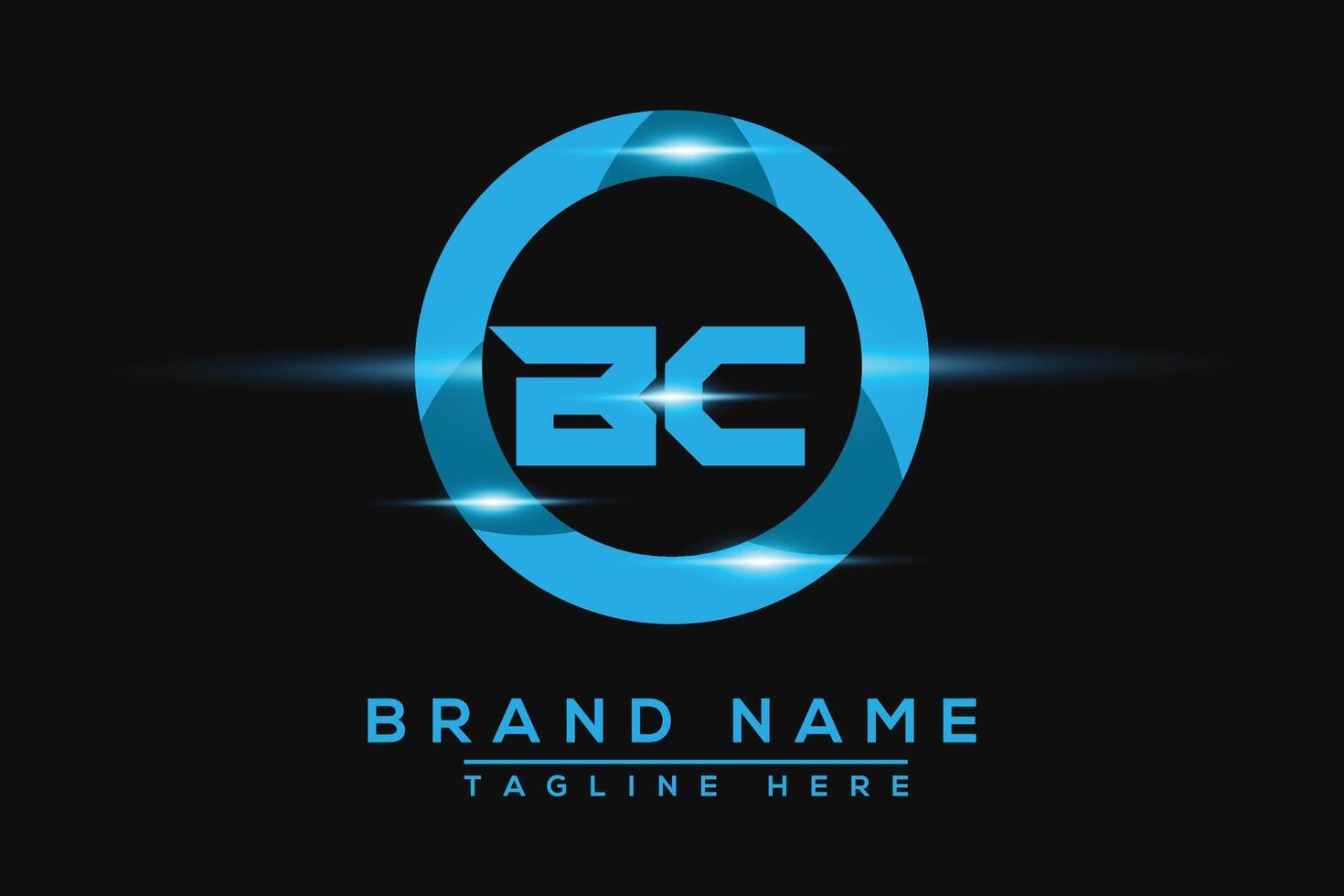BC Blue logo Design. Vector logo design for business.