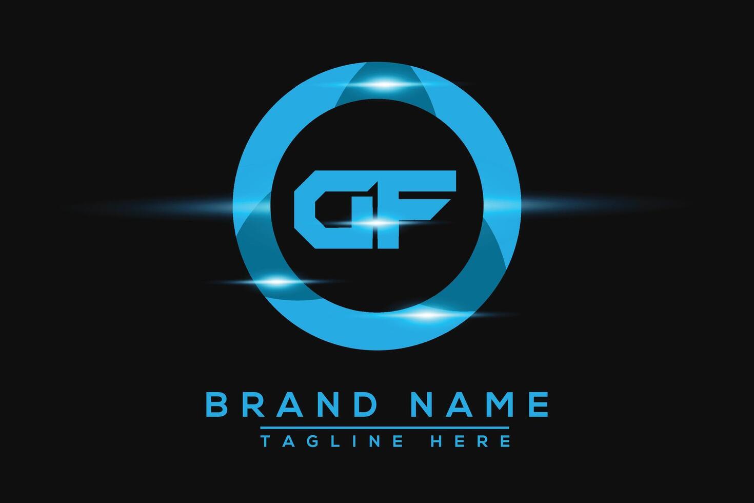 GF Blue logo Design. Vector logo design for business.