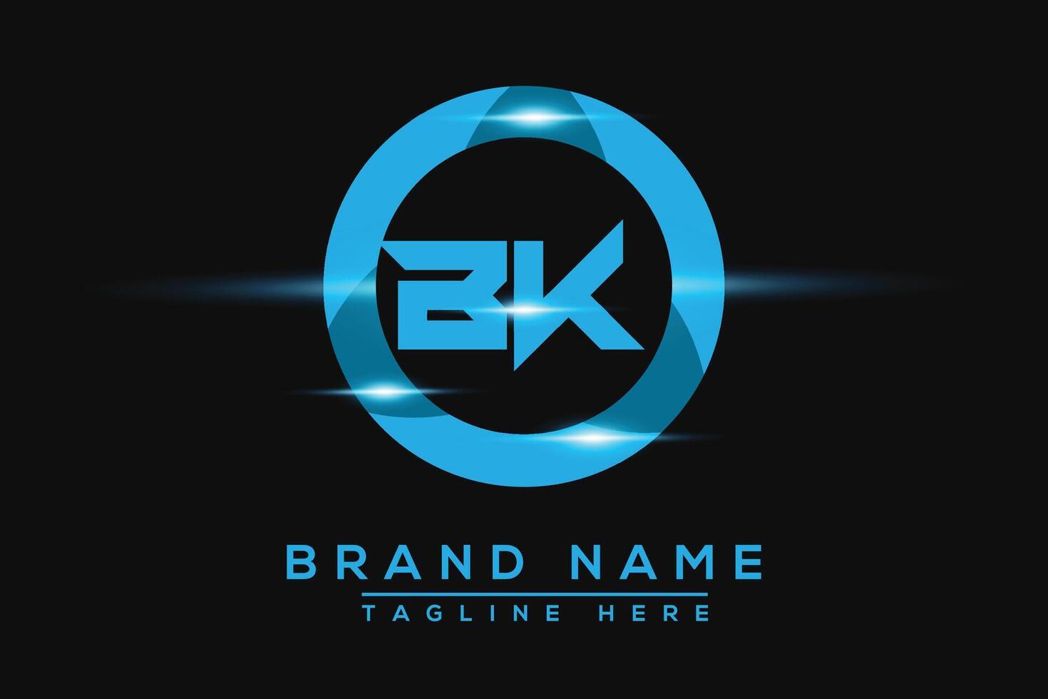 BK Blue logo Design. Vector logo design for business.