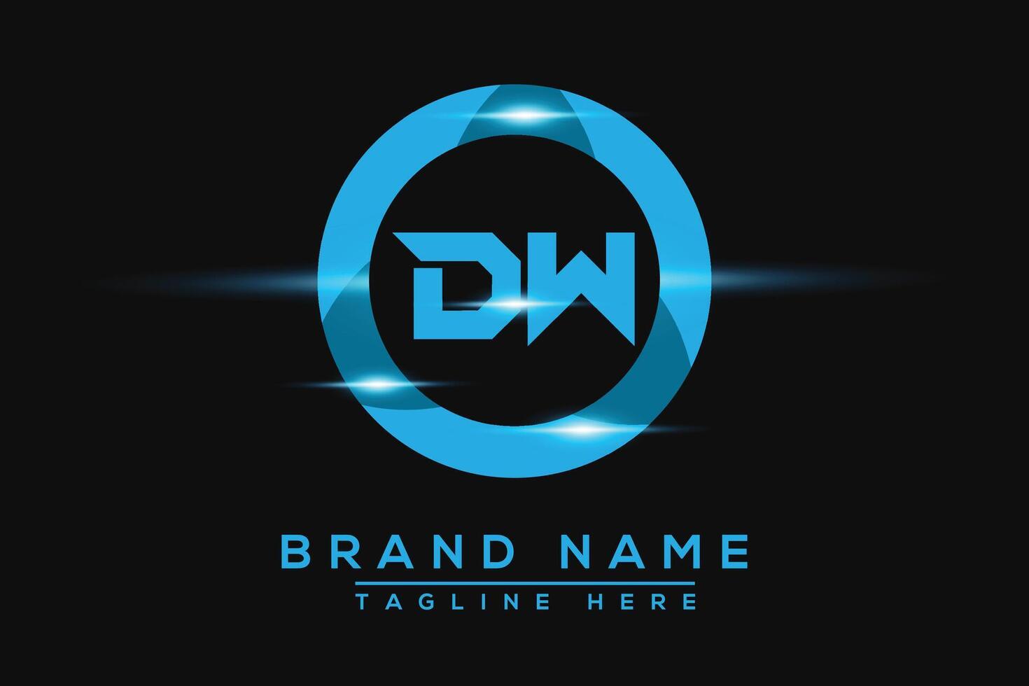 DW Blue logo Design. Vector logo design for business.