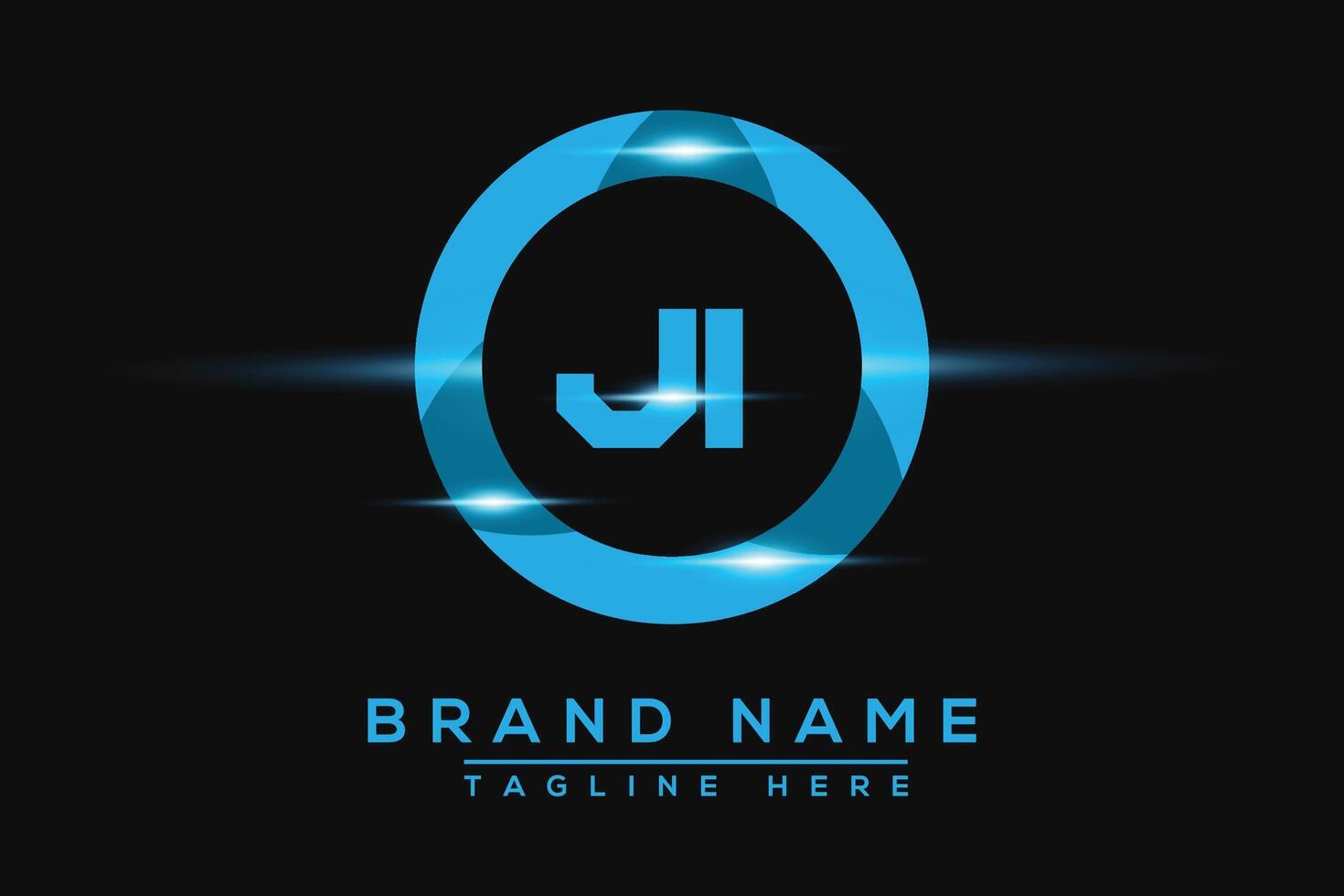 JI Blue logo Design. Vector logo design for business.