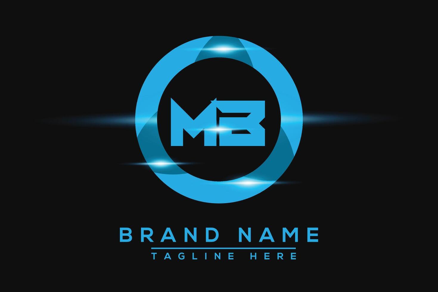 MB Blue logo Design. Vector logo design for business.