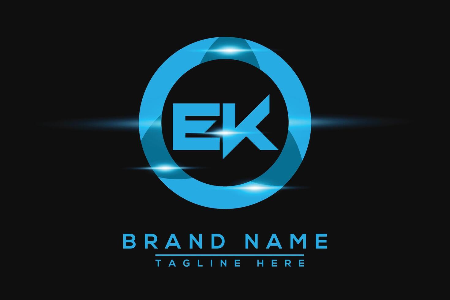 EK Blue logo Design. Vector logo design for business.