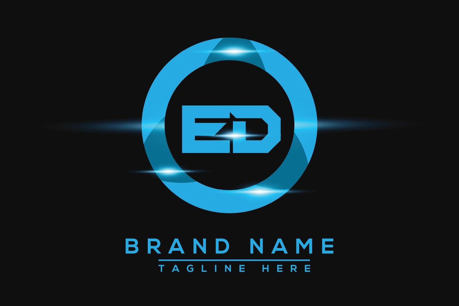 ED Blue logo Design. Vector logo design for business.