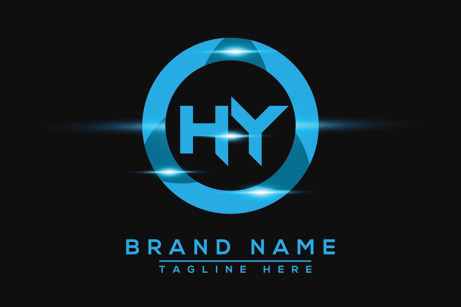 HY Blue logo Design. Vector logo design for business.