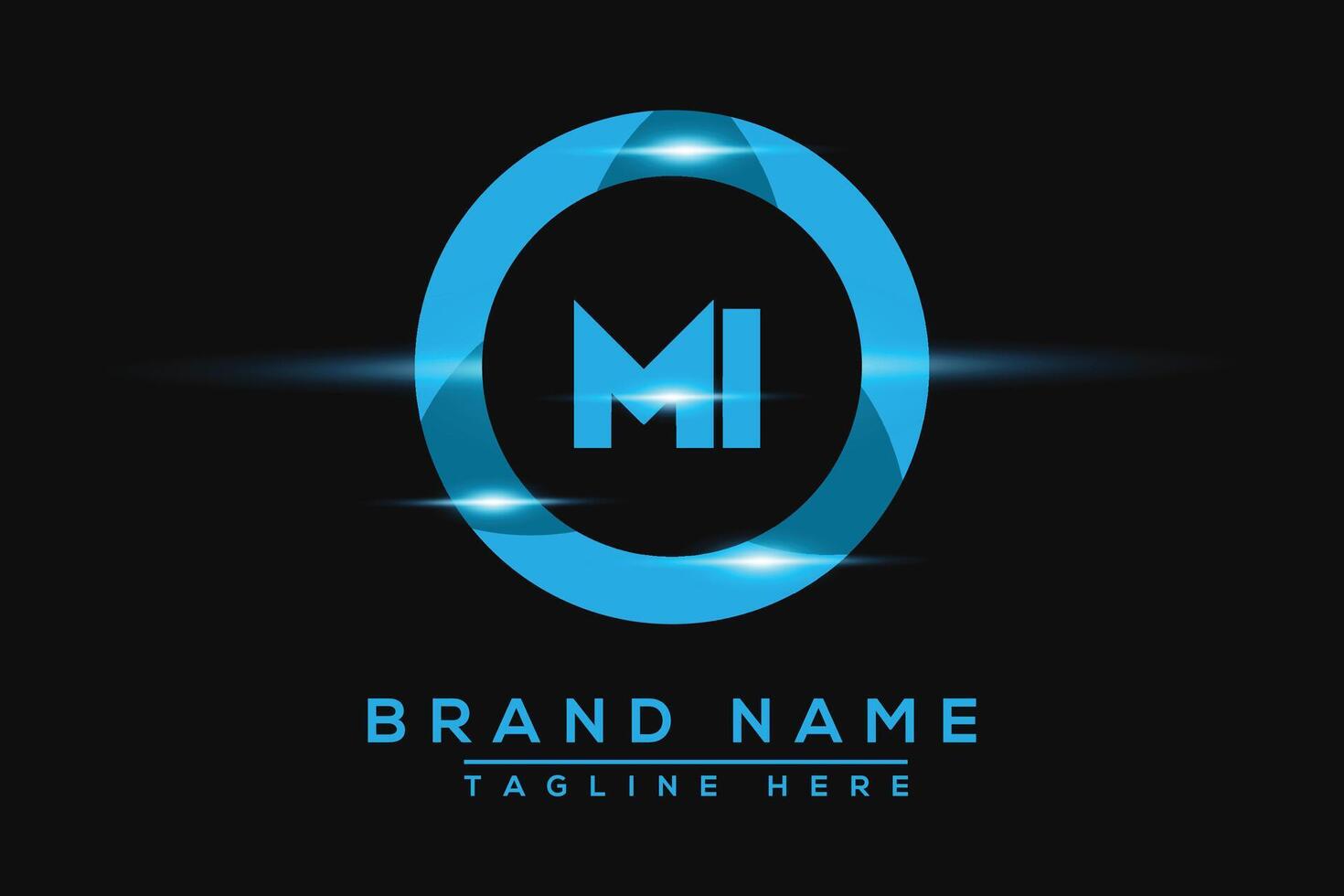 MI Blue logo Design. Vector logo design for business.