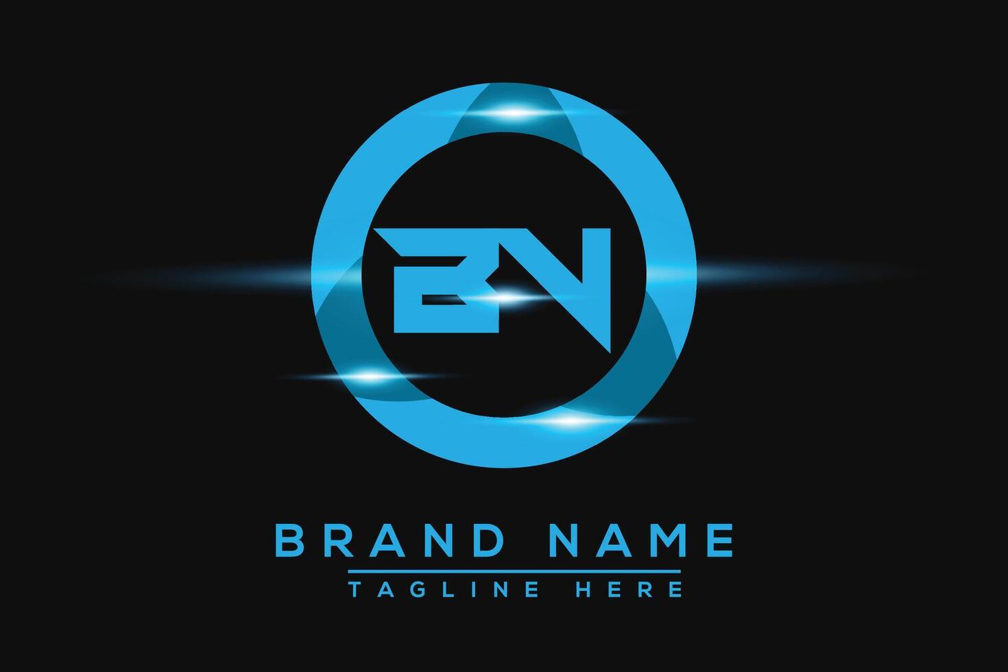 BN Blue logo Design. Vector logo design for business.