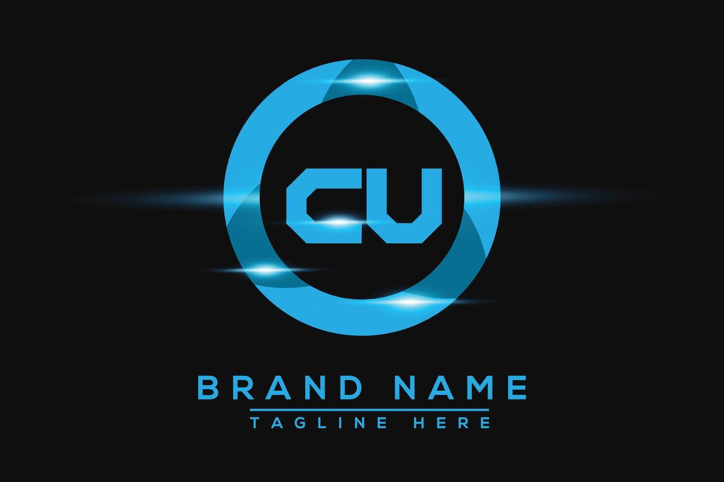 CU Blue logo Design. Vector logo design for business.