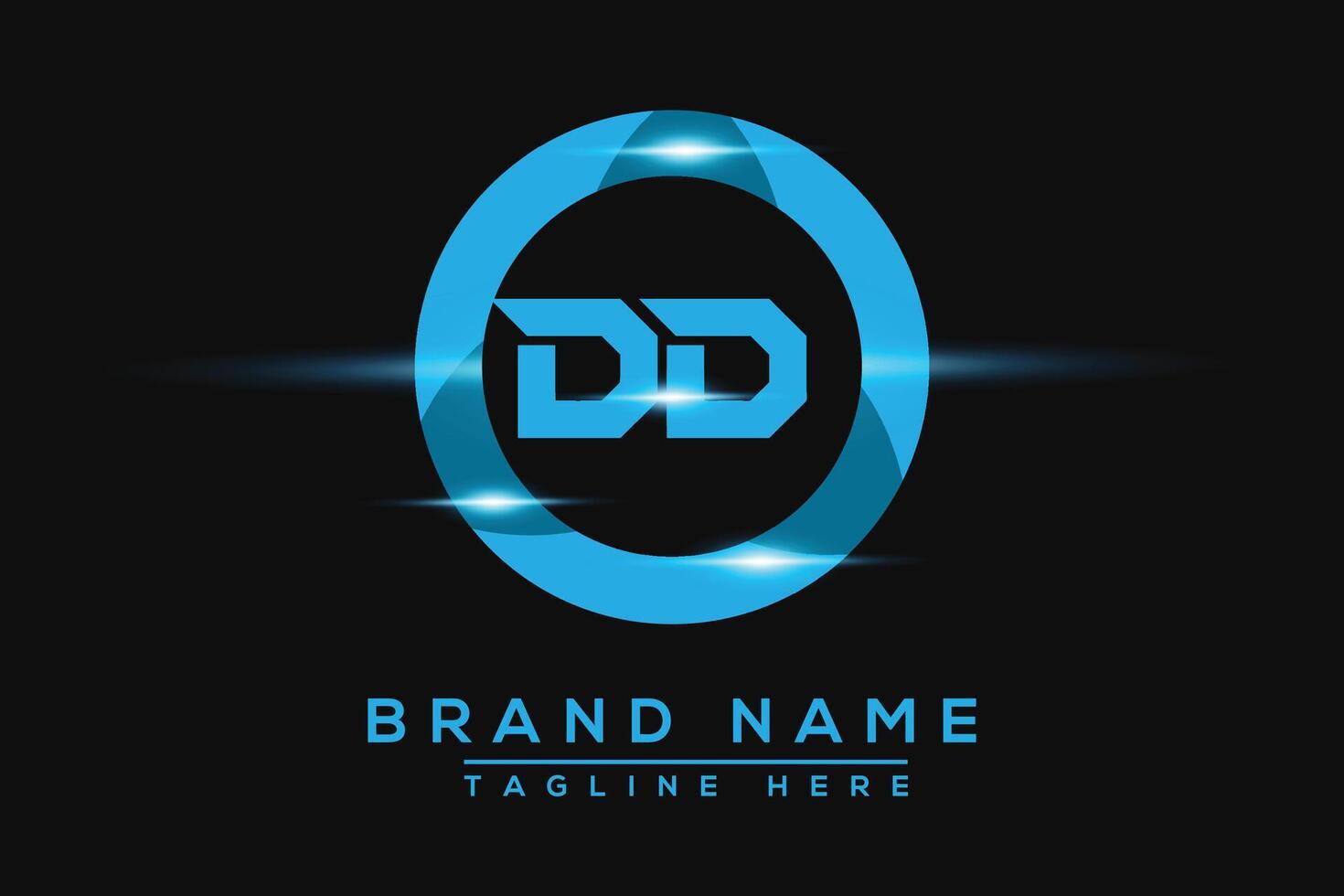 DD Blue logo Design. Vector logo design for business.