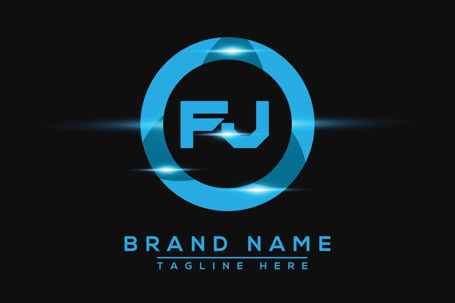 FJ Blue logo Design. Vector logo design for business.