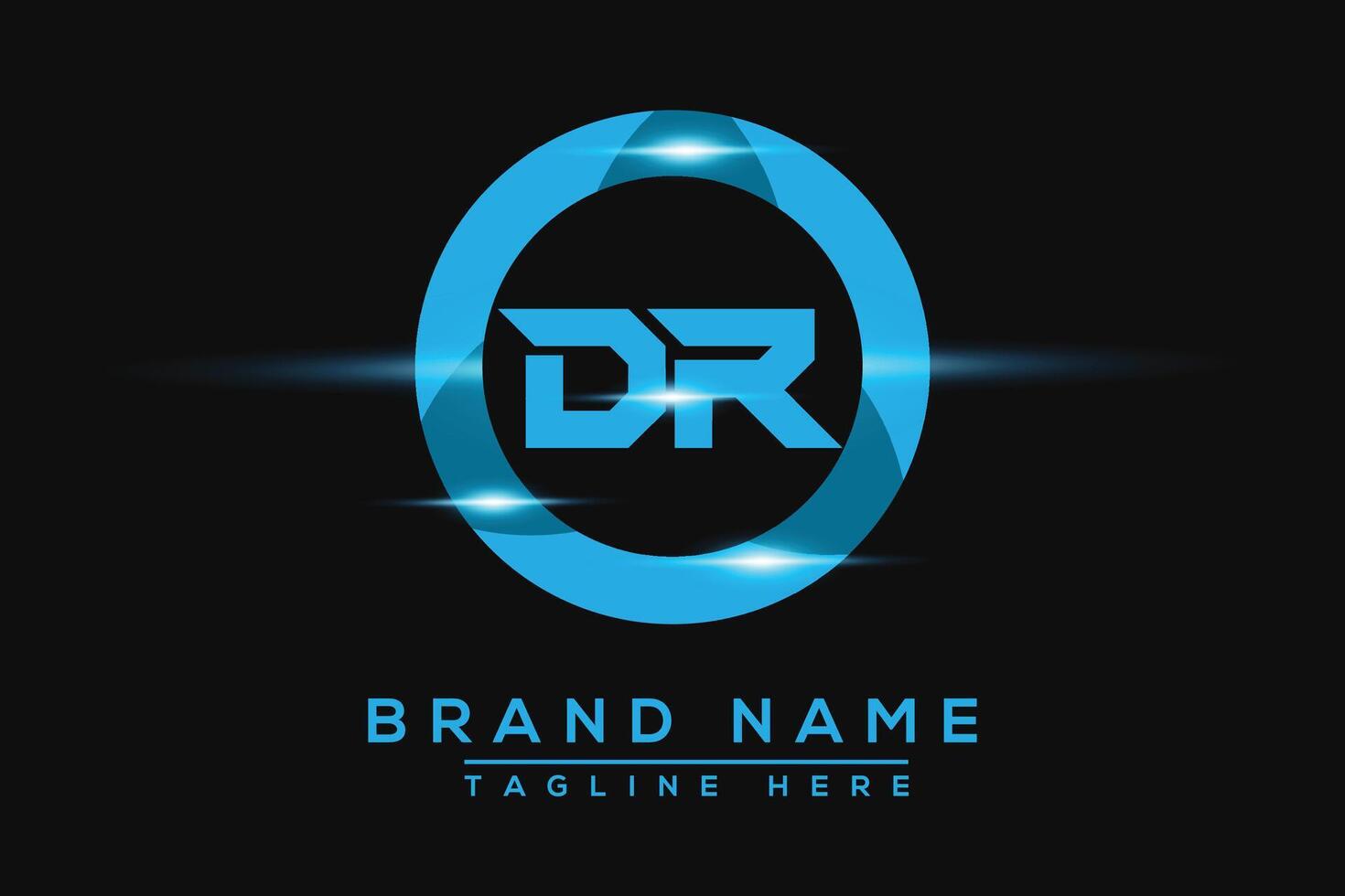 DR Blue logo Design. Vector logo design for business.