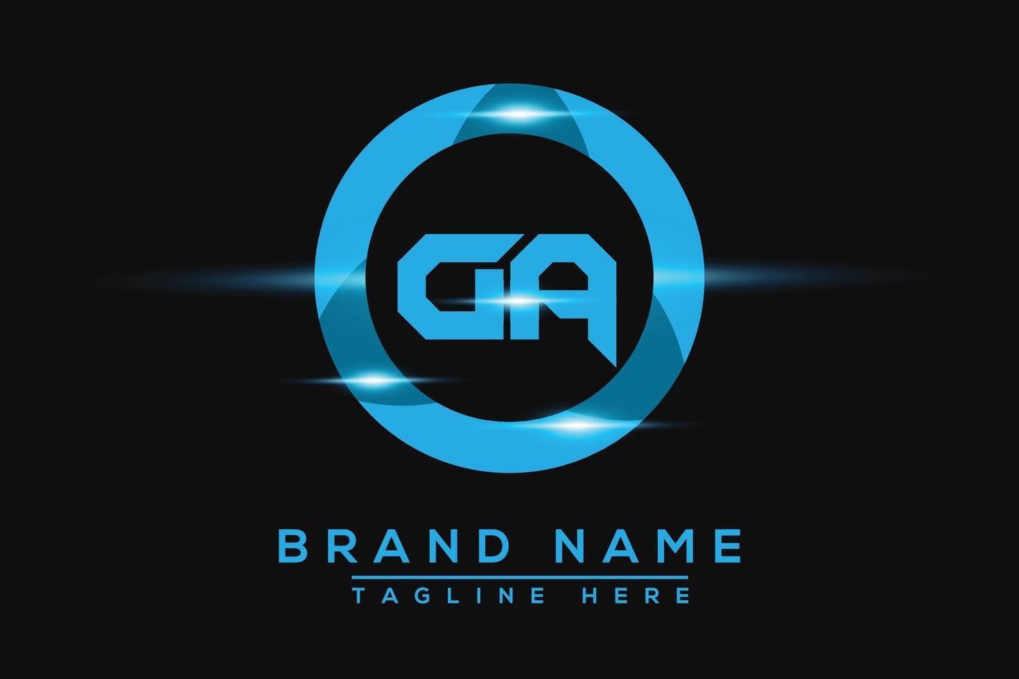 GA Blue logo Design. Vector logo design for business.
