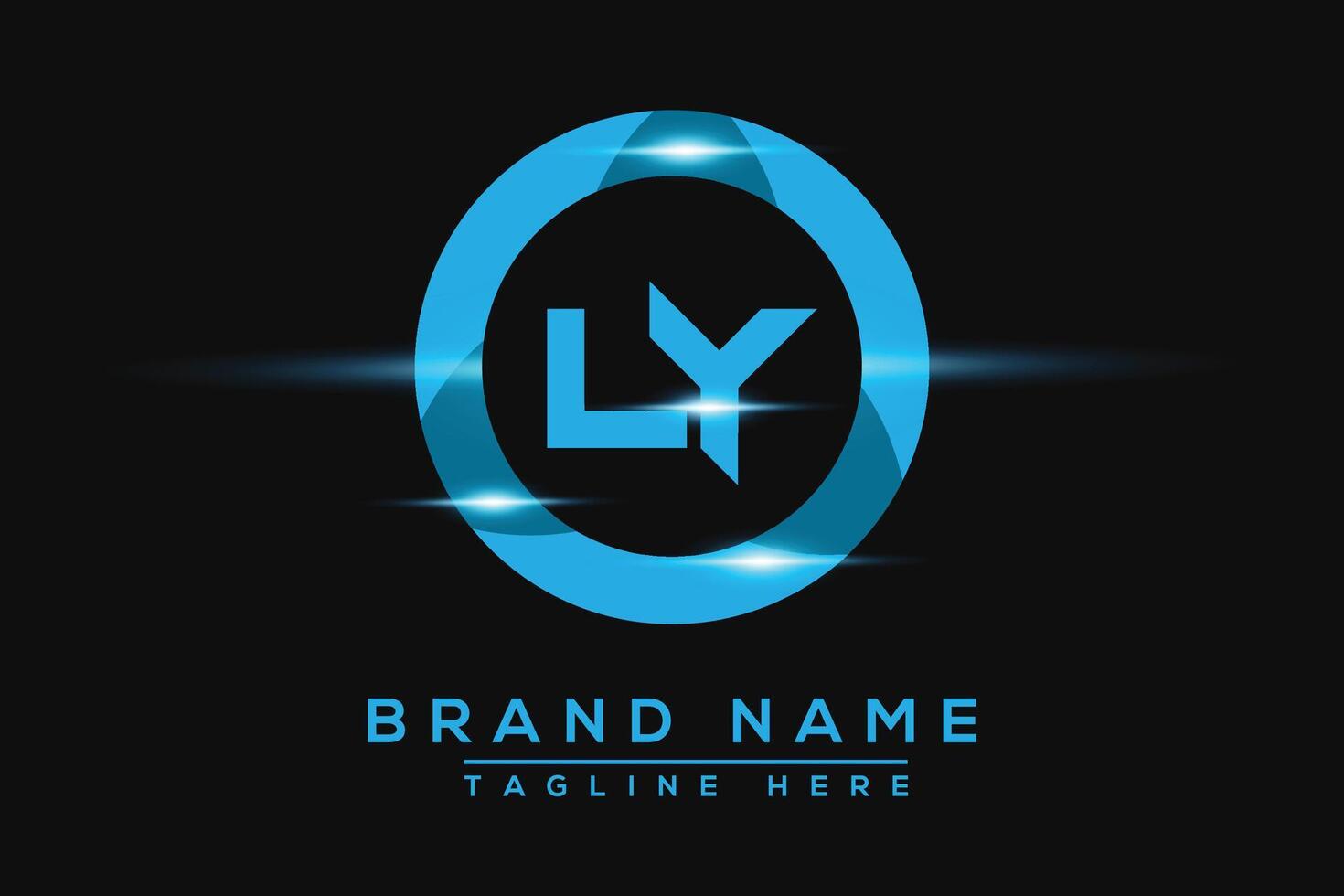 LY Blue logo Design. Vector logo design for business.
