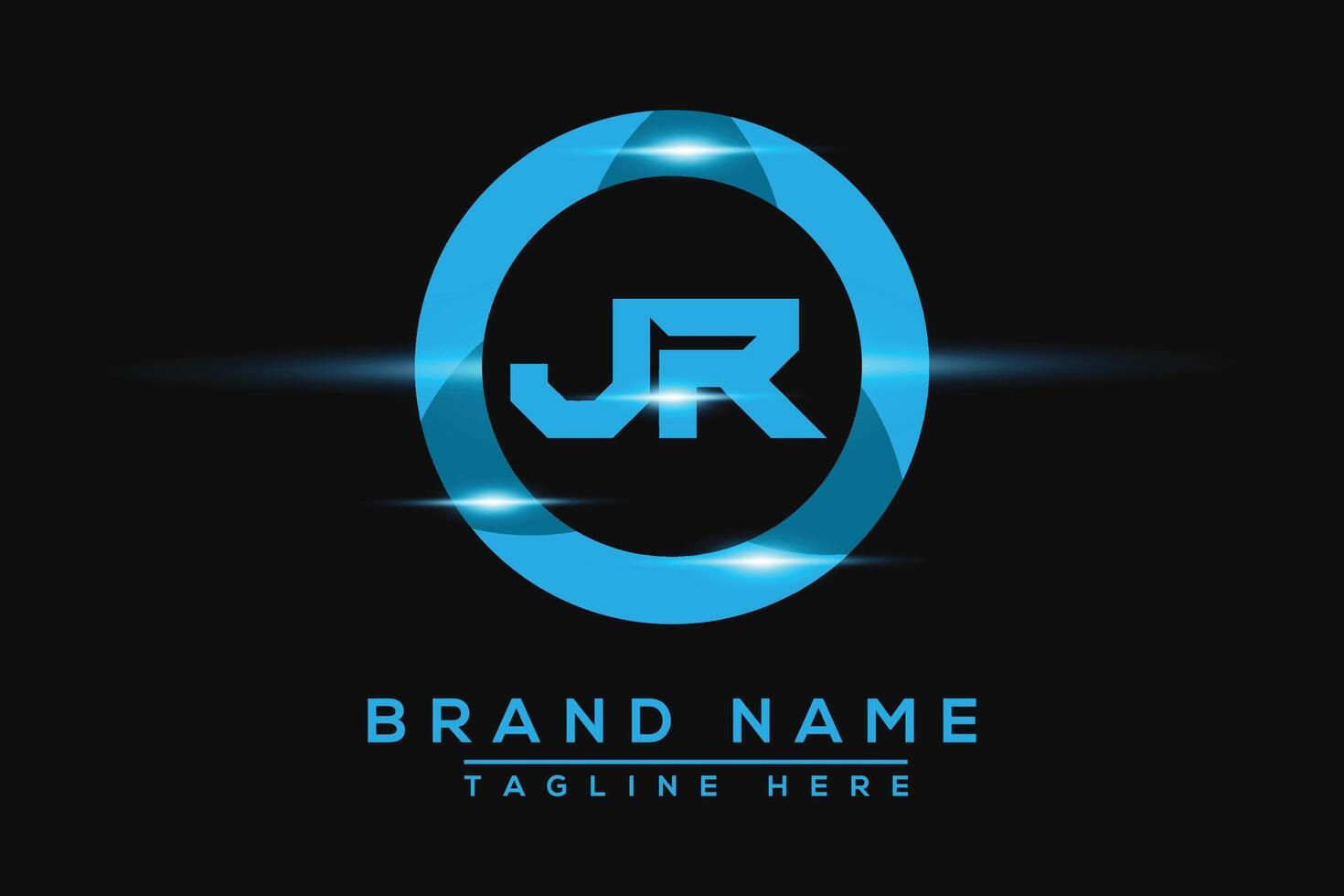 JR Blue logo Design. Vector logo design for business.