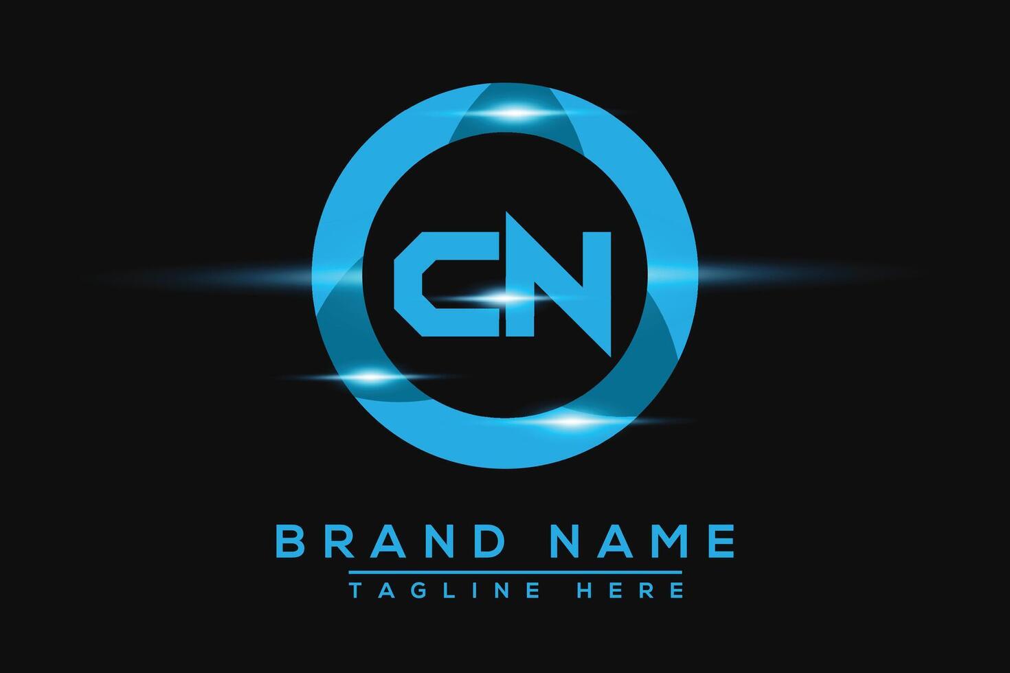 CN Blue logo Design. Vector logo design for business.