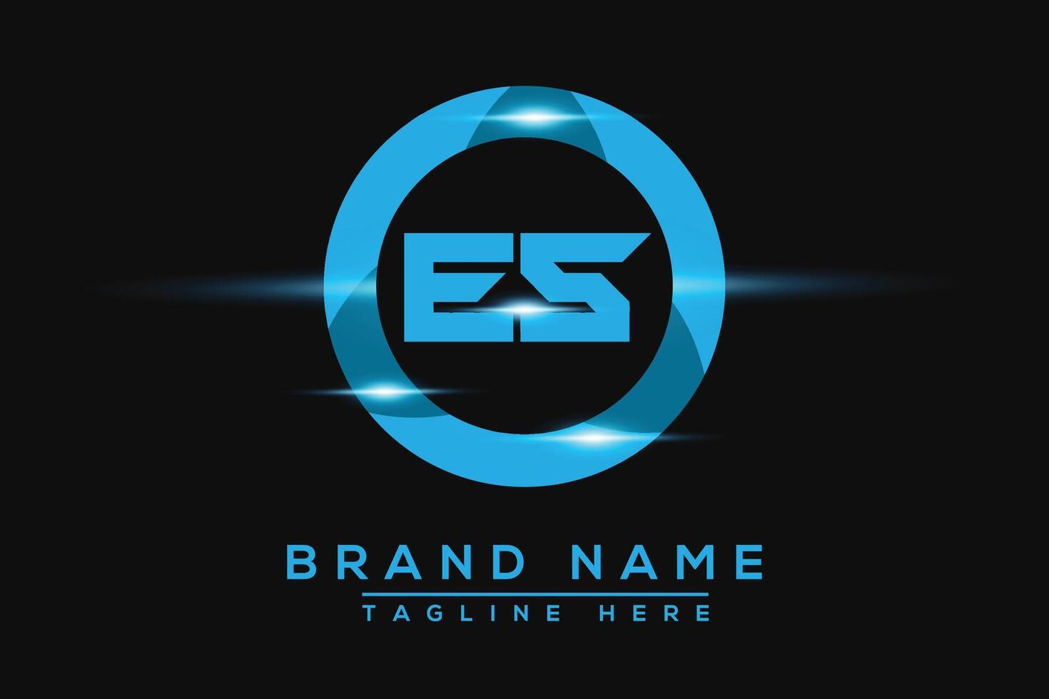 ES Blue logo Design. Vector logo design for business.