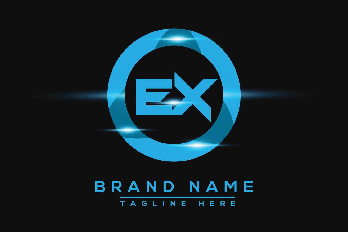 EX Blue logo Design. Vector logo design for business.