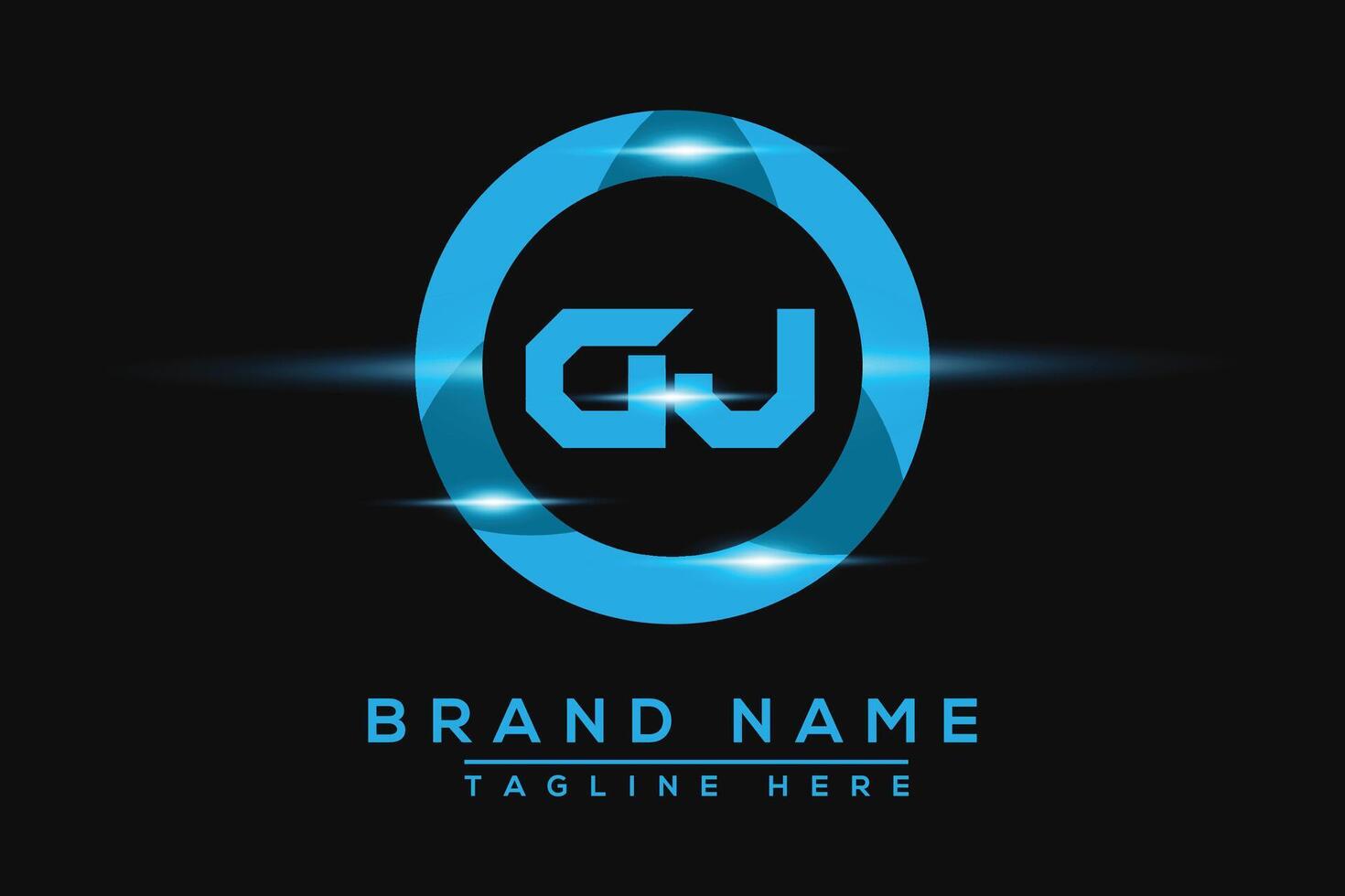GJ Blue logo Design. Vector logo design for business.