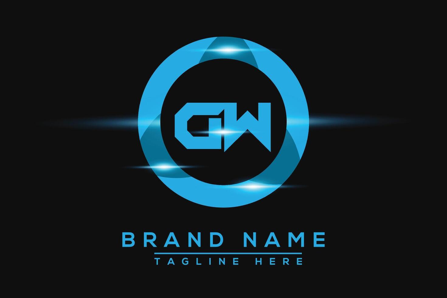 GW Blue logo Design. Vector logo design for business.