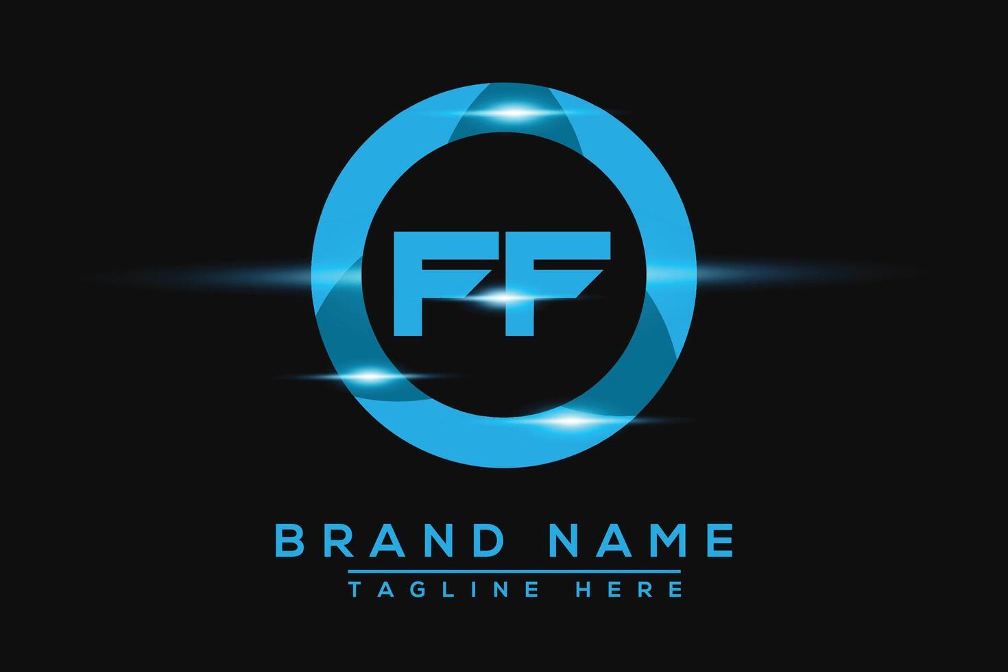 FF Blue logo Design. Vector logo design for business.