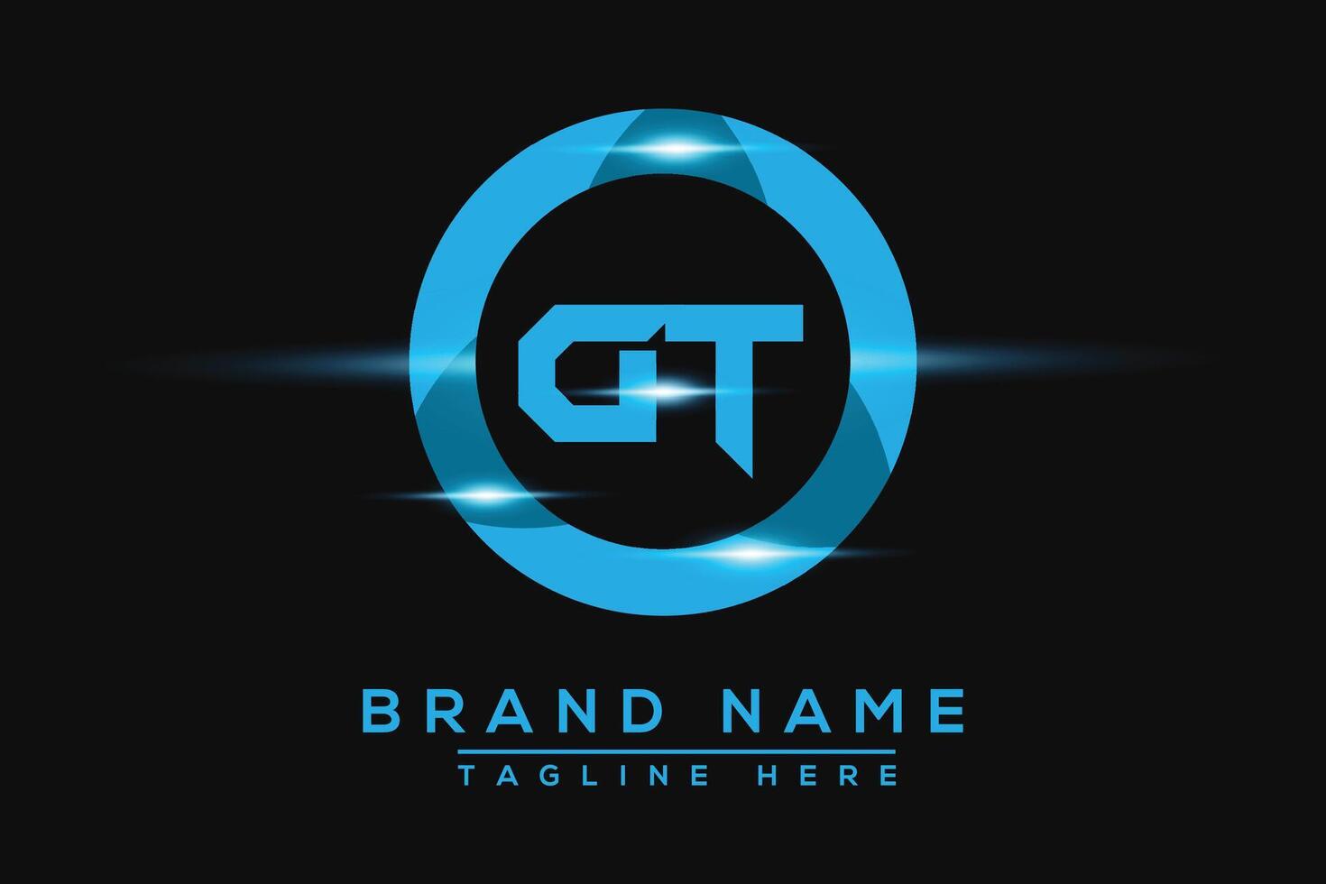 GT Blue logo Design. Vector logo design for business.