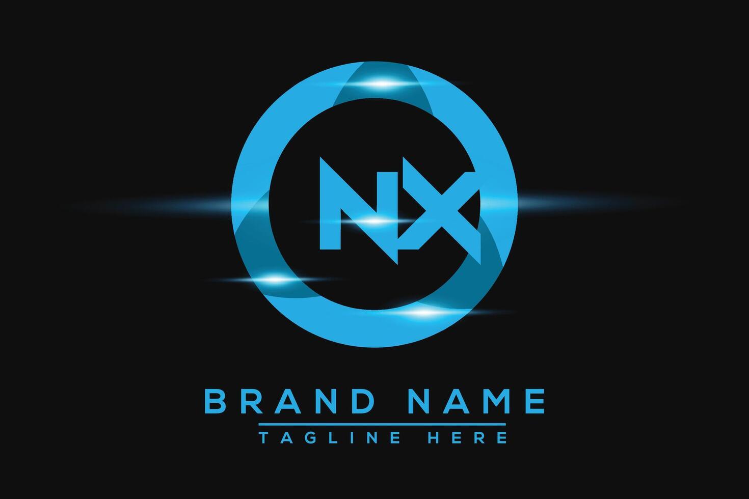 NX Blue logo Design. Vector logo design for business.