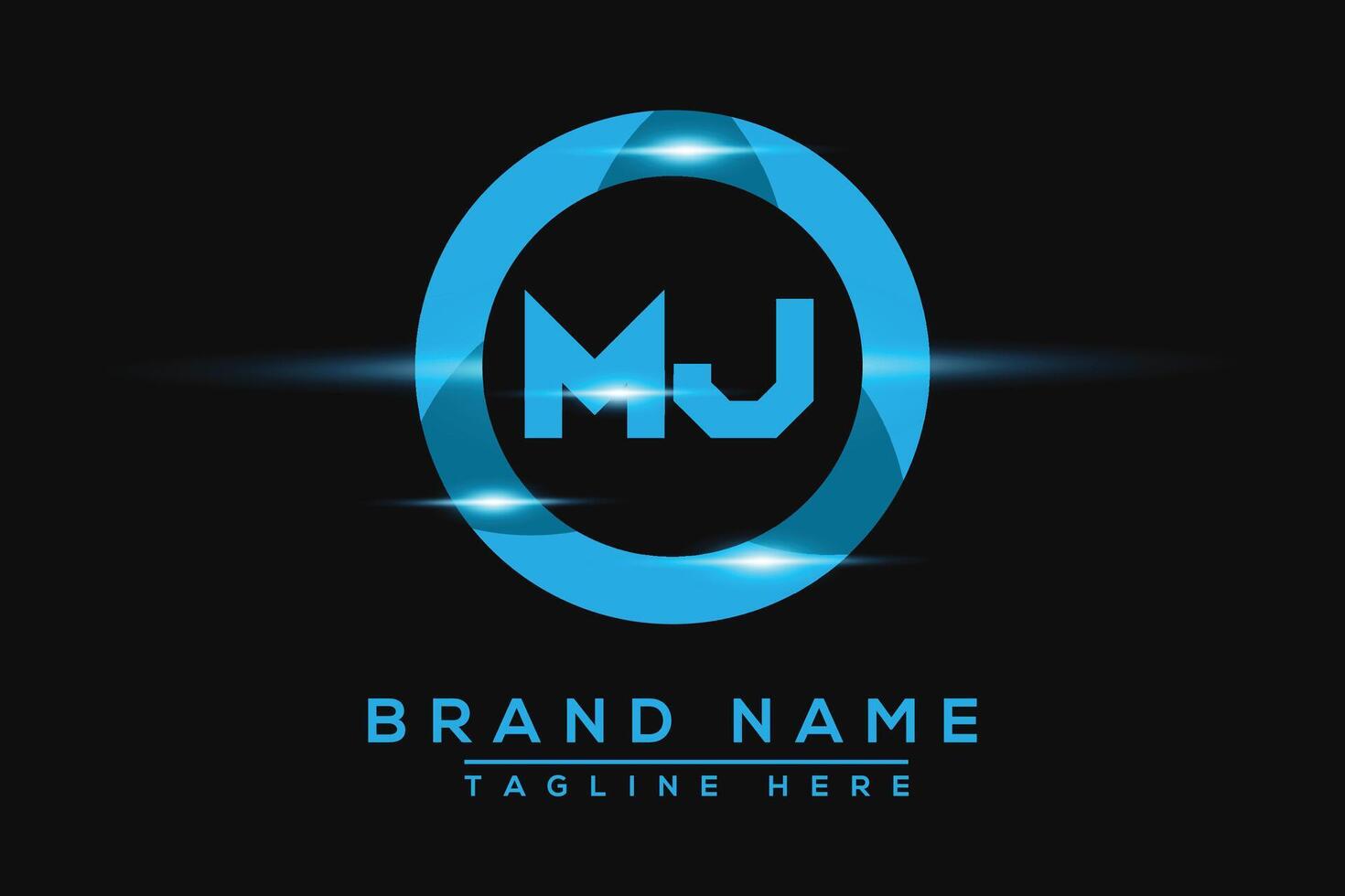MJ Blue logo Design. Vector logo design for business.