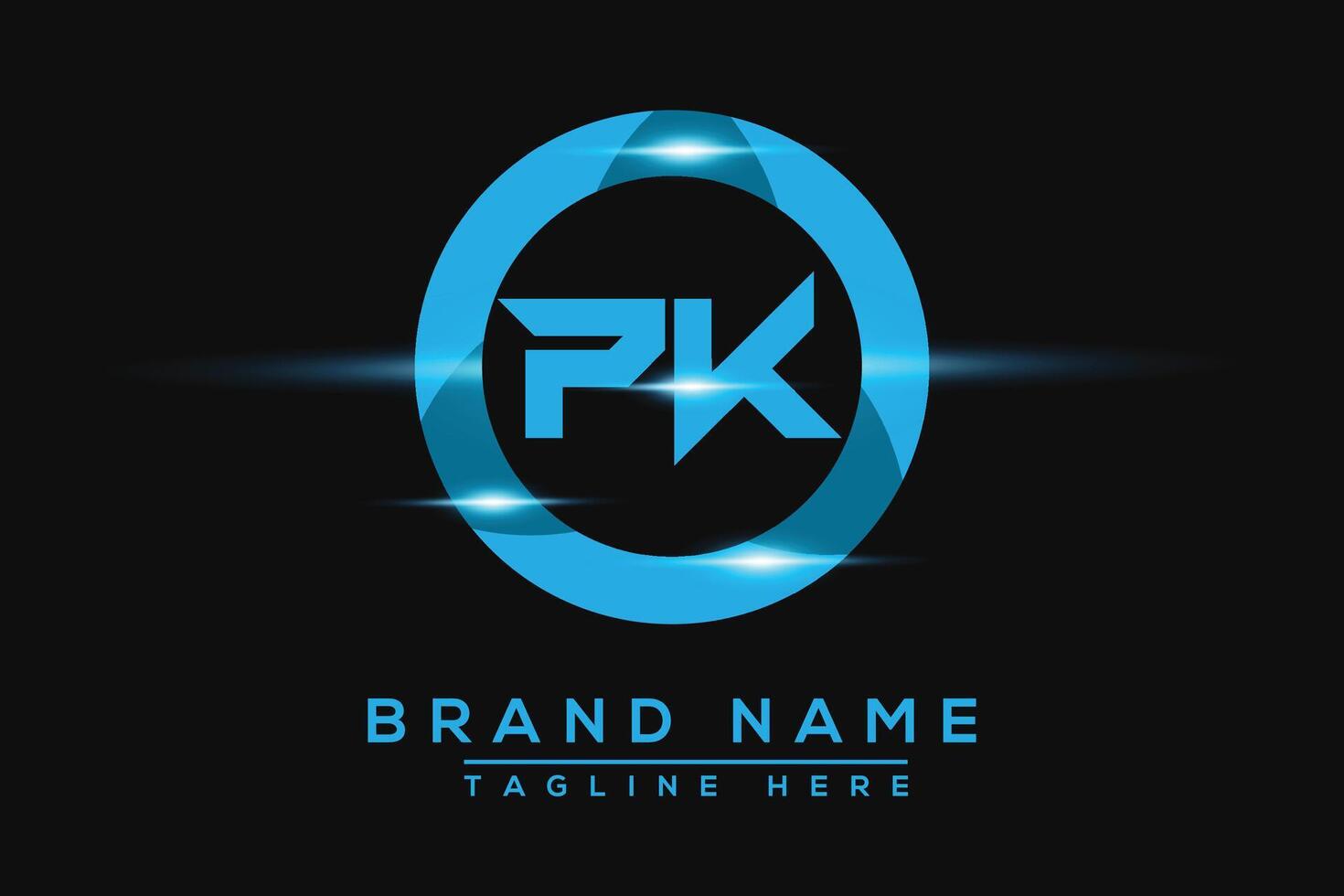 PK Blue logo Design. Vector logo design for business.