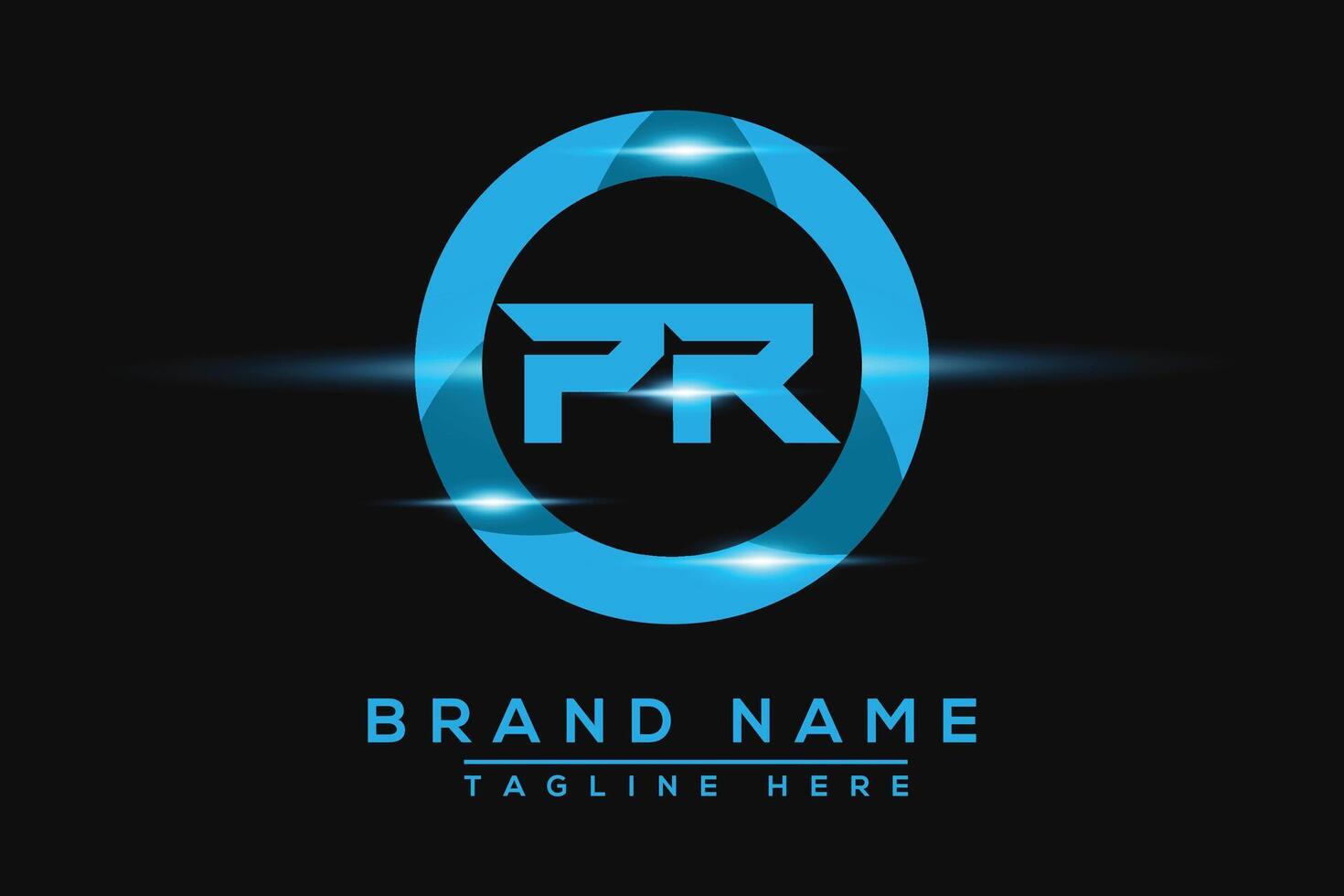 PR Blue logo Design. Vector logo design for business.
