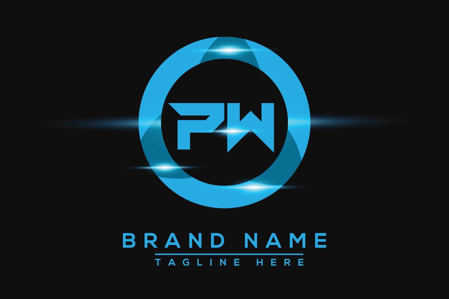 PW Blue logo Design. Vector logo design for business.