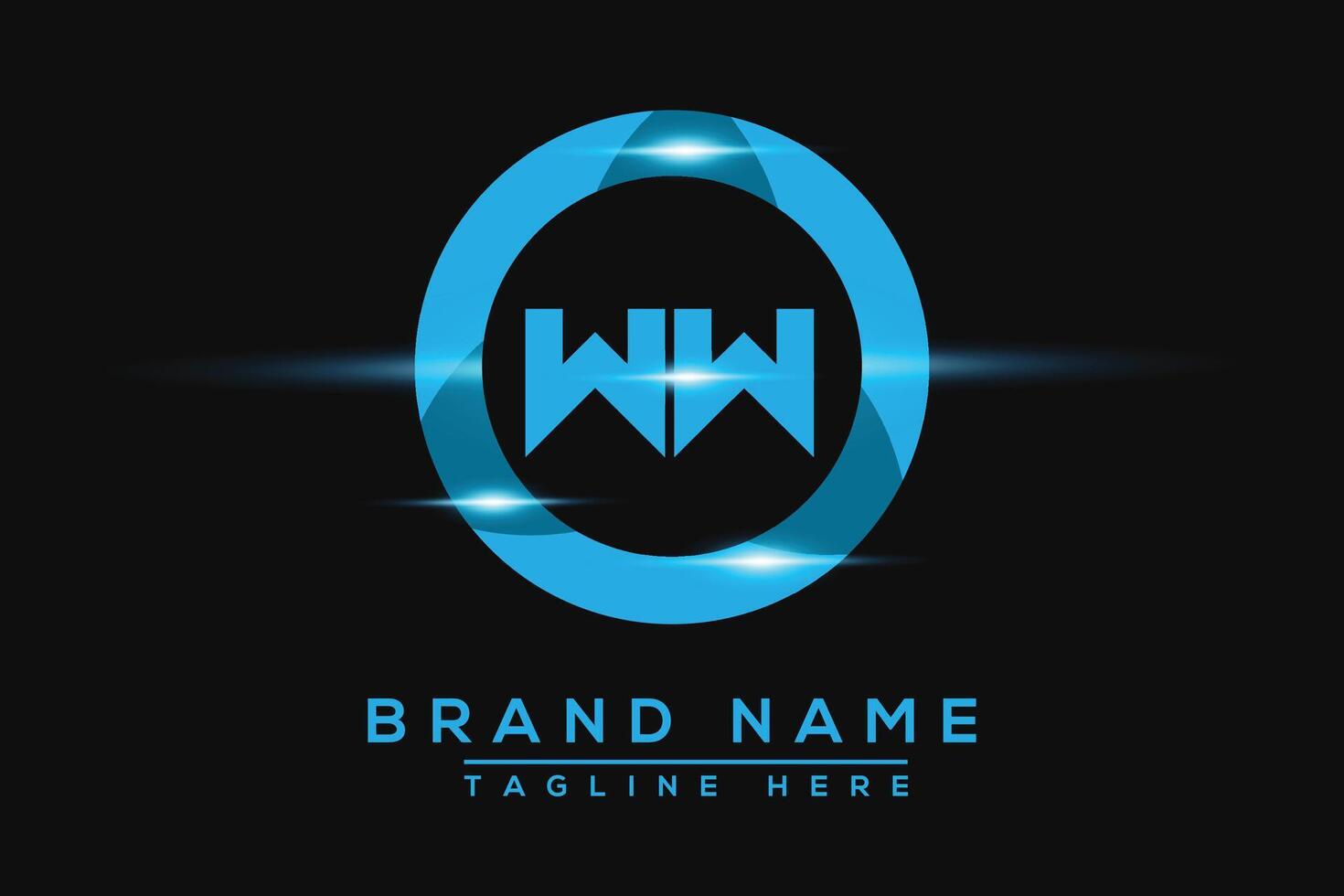 WW Blue logo Design. Vector logo design for business.