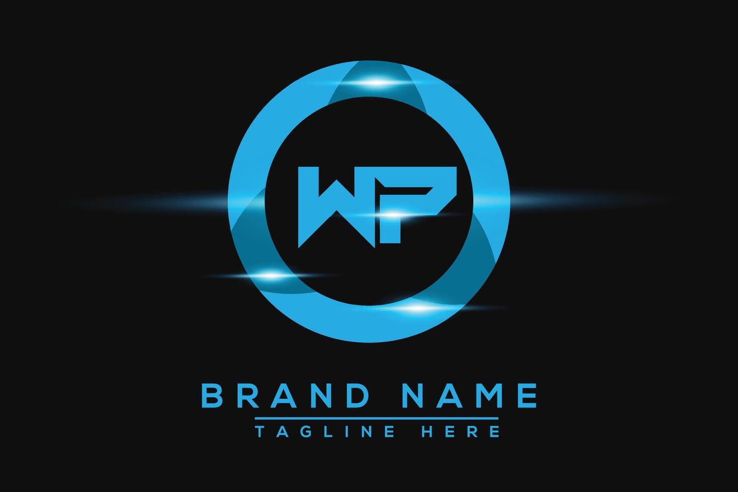 WP Blue logo Design. Vector logo design for business.
