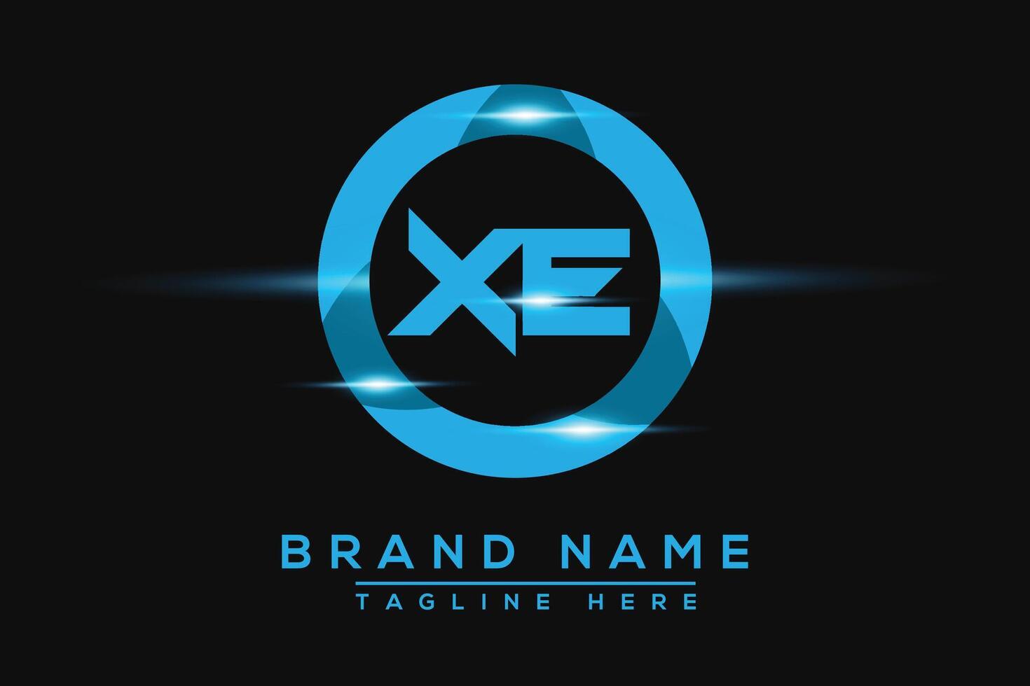 XE Blue logo Design. Vector logo design for business.