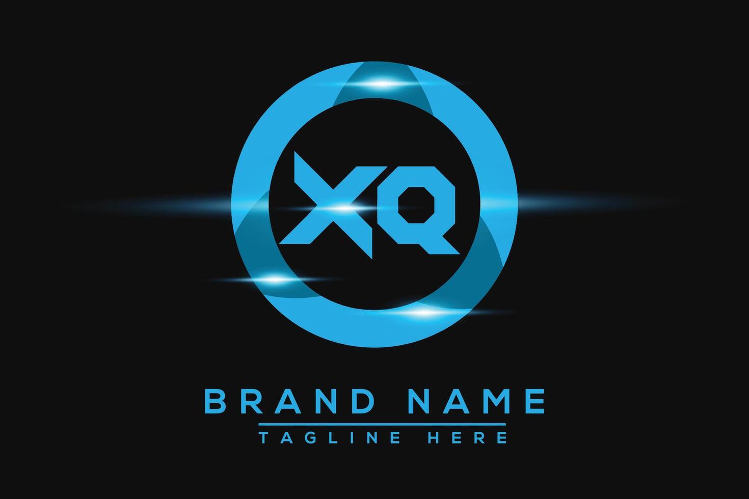 XQ Blue logo Design. Vector logo design for business.