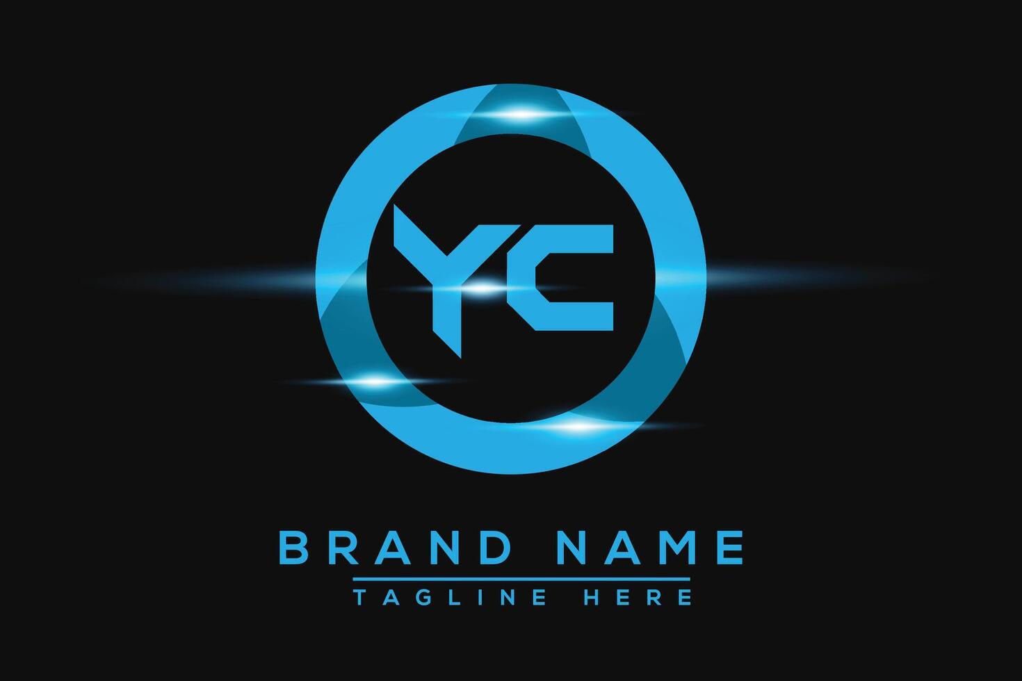YC Blue logo Design. Vector logo design for business.