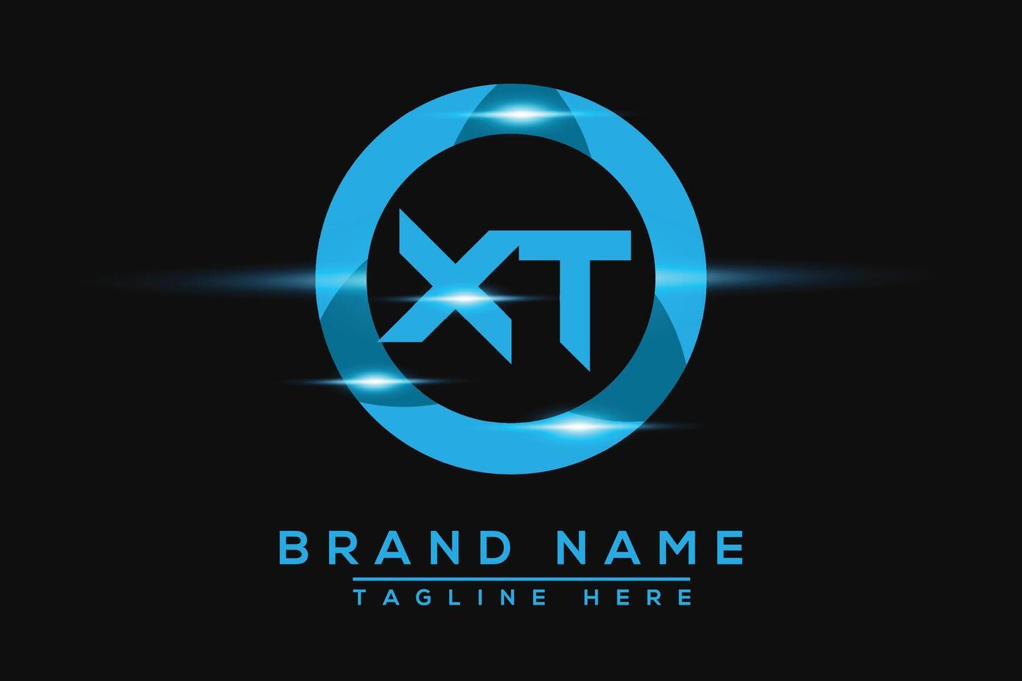 XT Blue logo Design. Vector logo design for business.