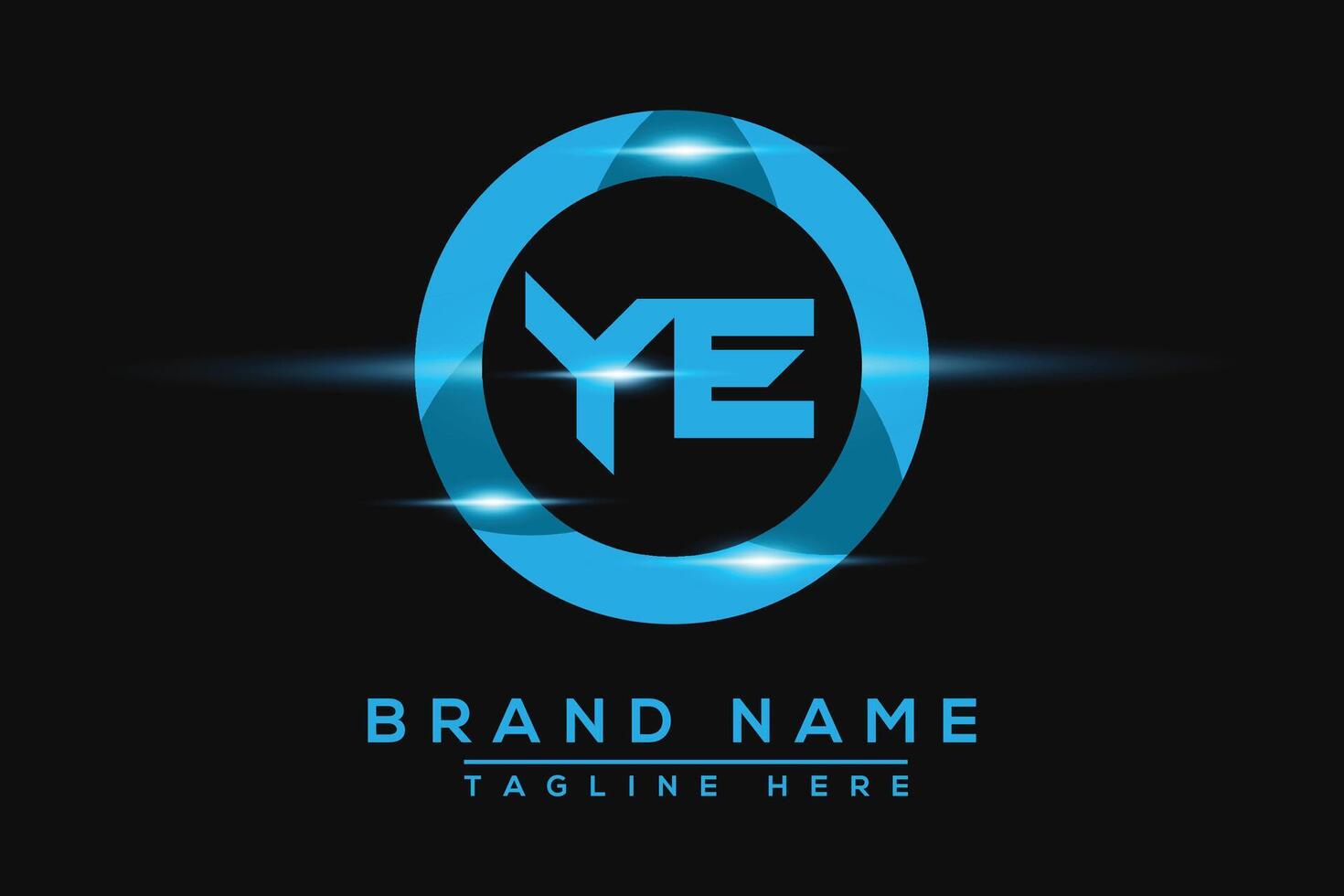 YE Blue logo Design. Vector logo design for business.