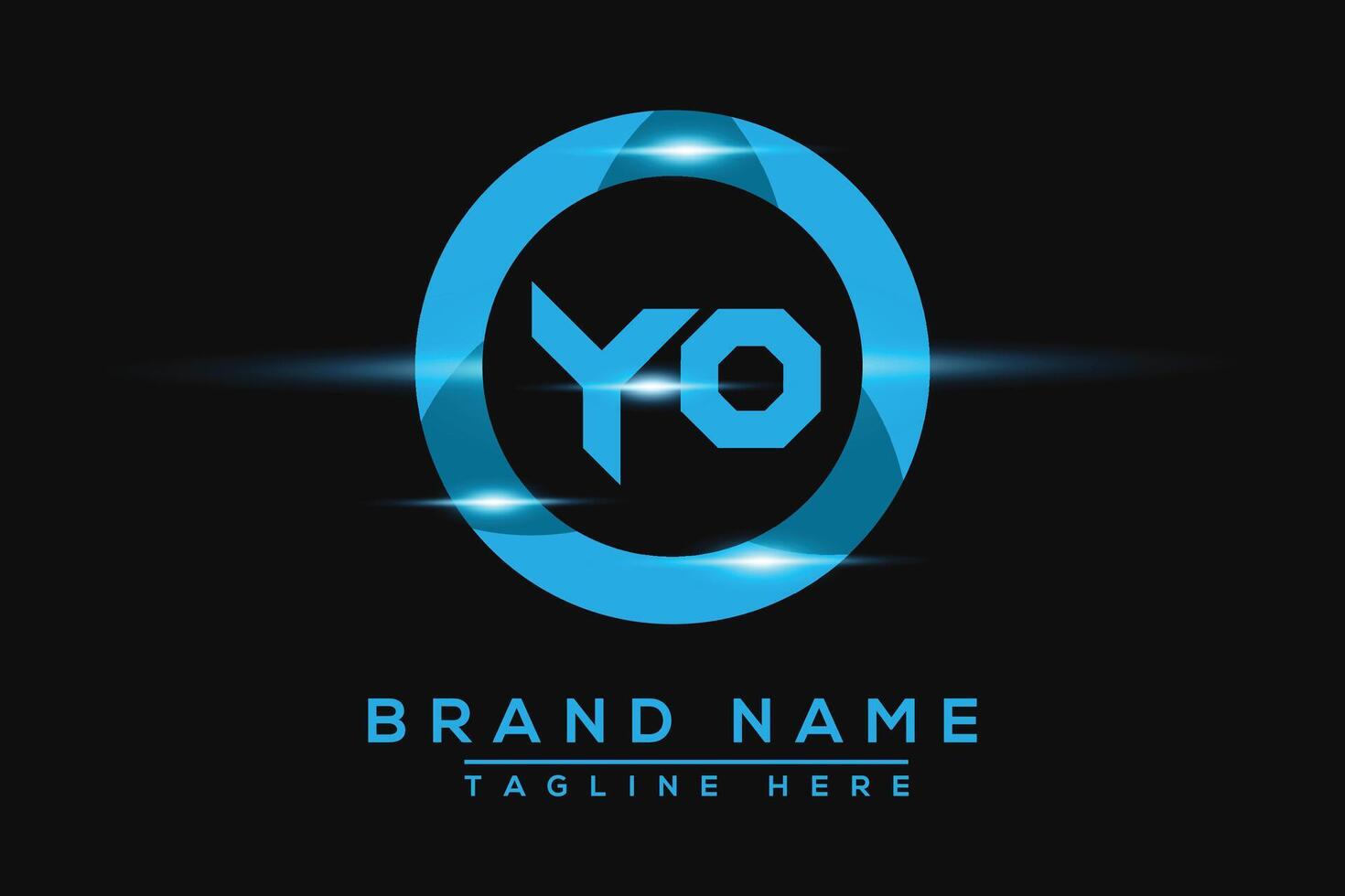 YO Blue logo Design. Vector logo design for business.