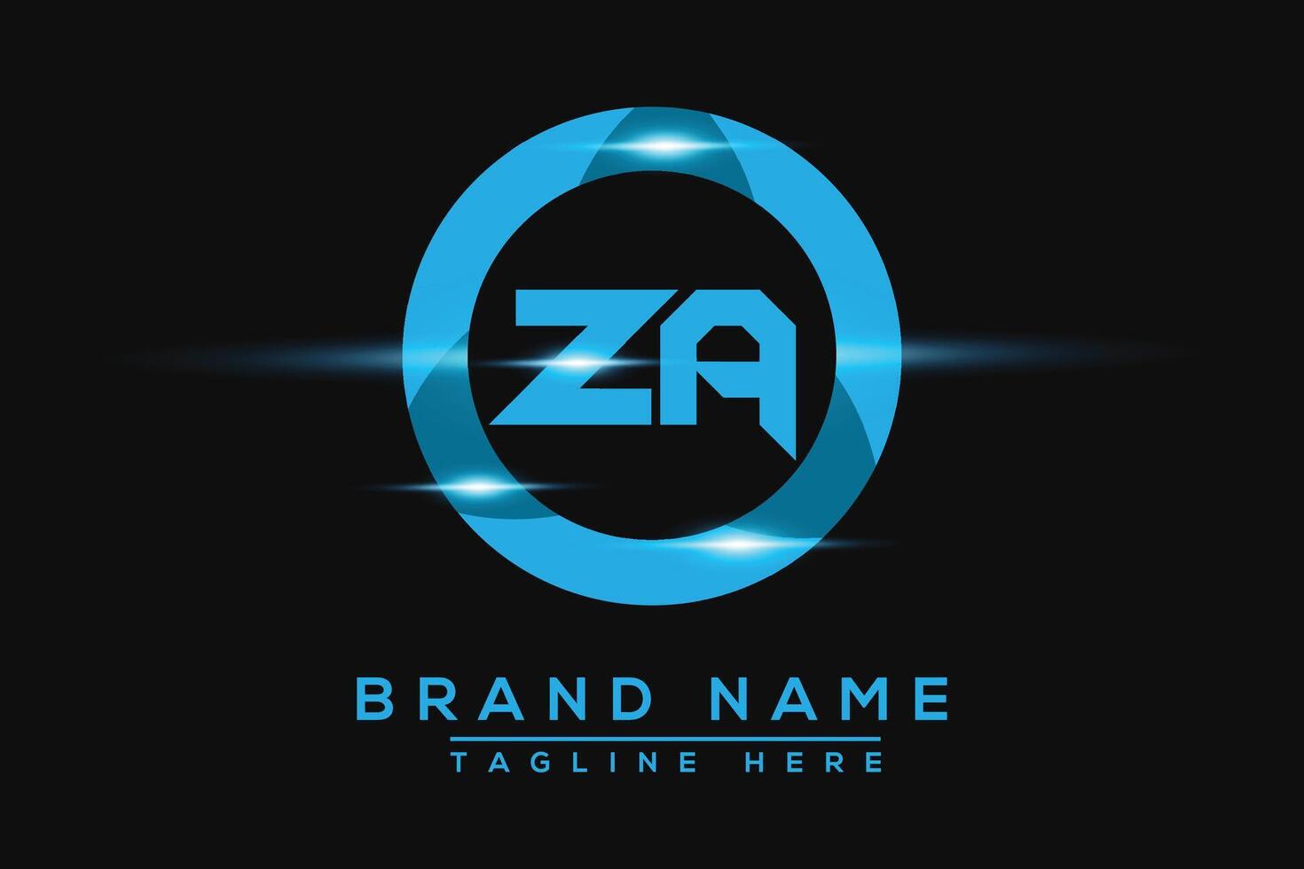 ZA Blue logo Design. Vector logo design for business.